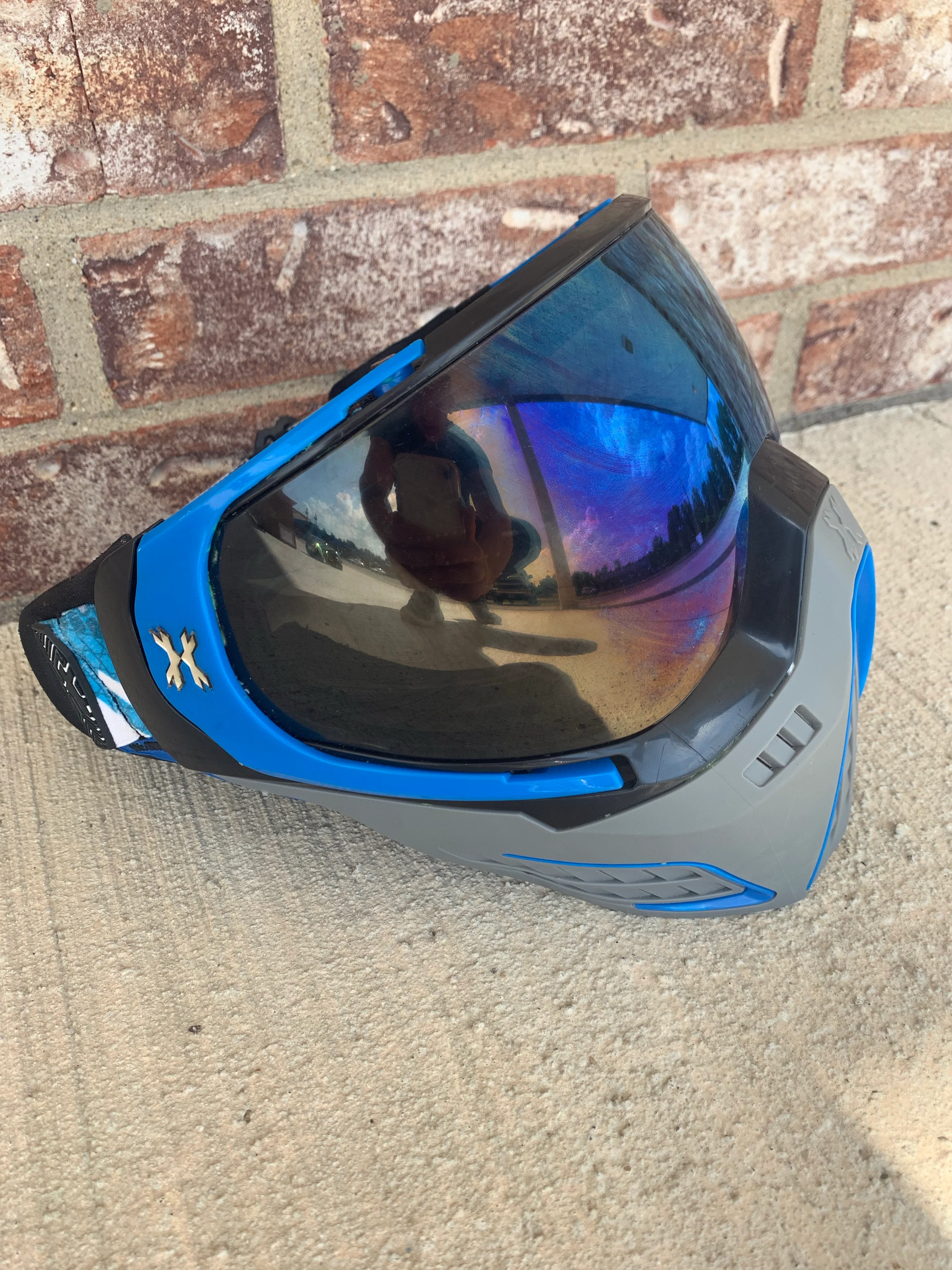 Used HK Army KLR Paintball Mask- Blue/Grey - Image 3