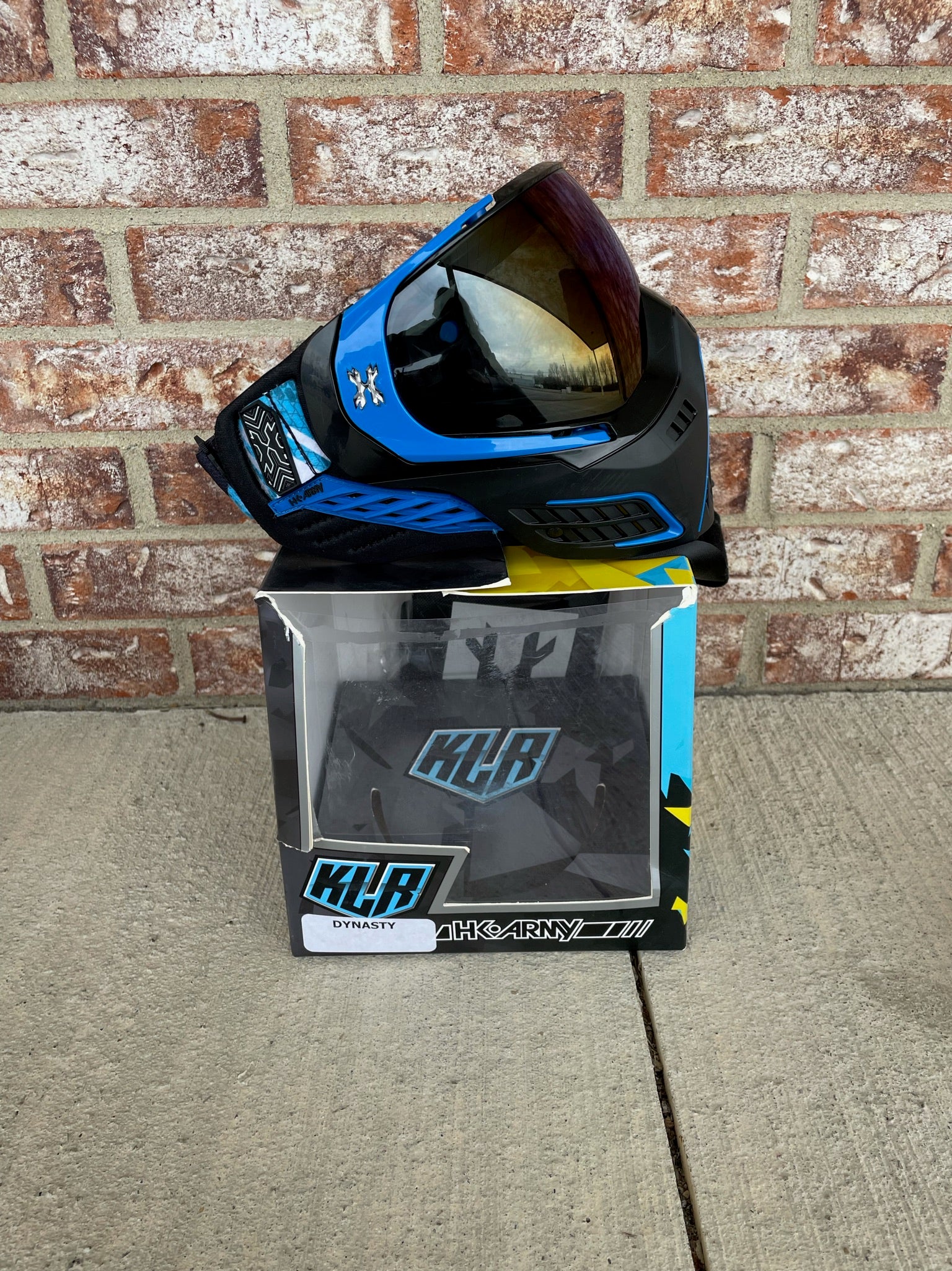 Used HK Army KLR Paintball Mask - Dynasty  (Black with Blue Accents) - Image 2