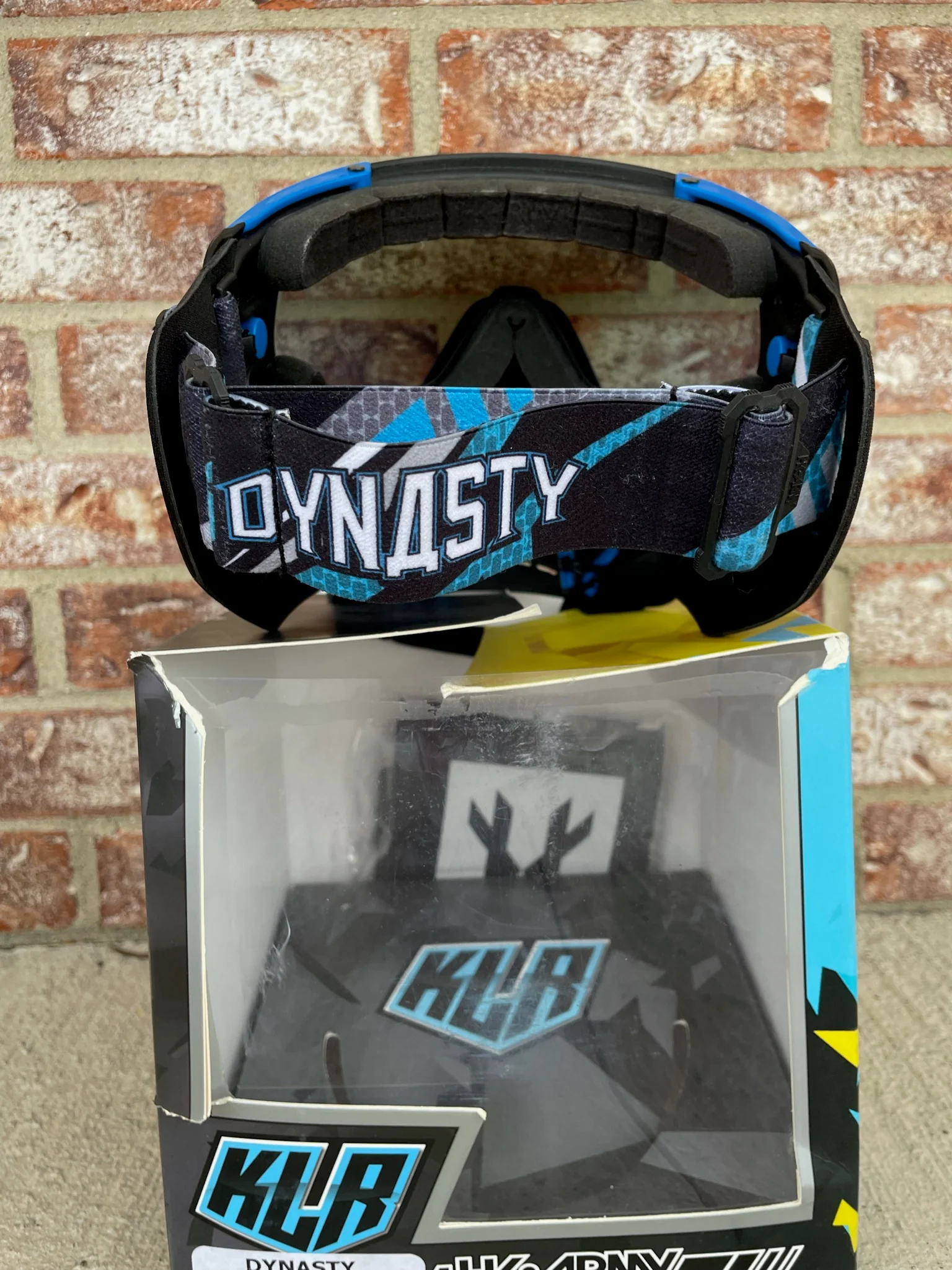 Used HK Army KLR Paintball Mask - Dynasty  (Black with Blue Accents) - Image 4