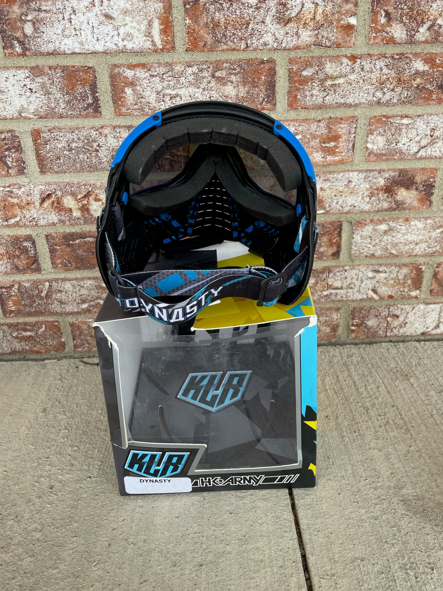 Used HK Army KLR Paintball Mask - Dynasty  (Black with Blue Accents) - Image 5