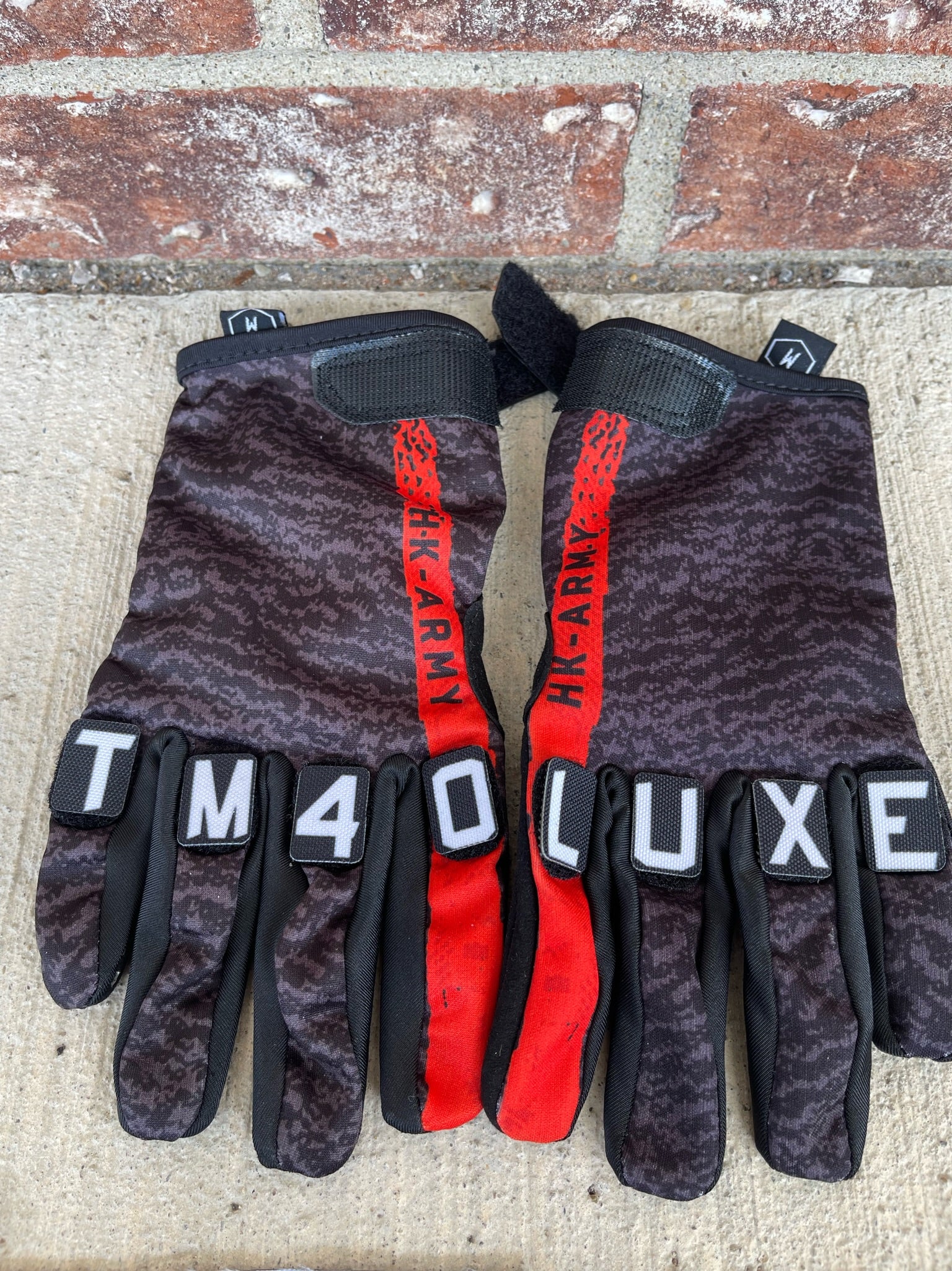 Used HK Army Knucklez Paintball Gloves - Freeline Pro Black/Red - Medium - Image 2