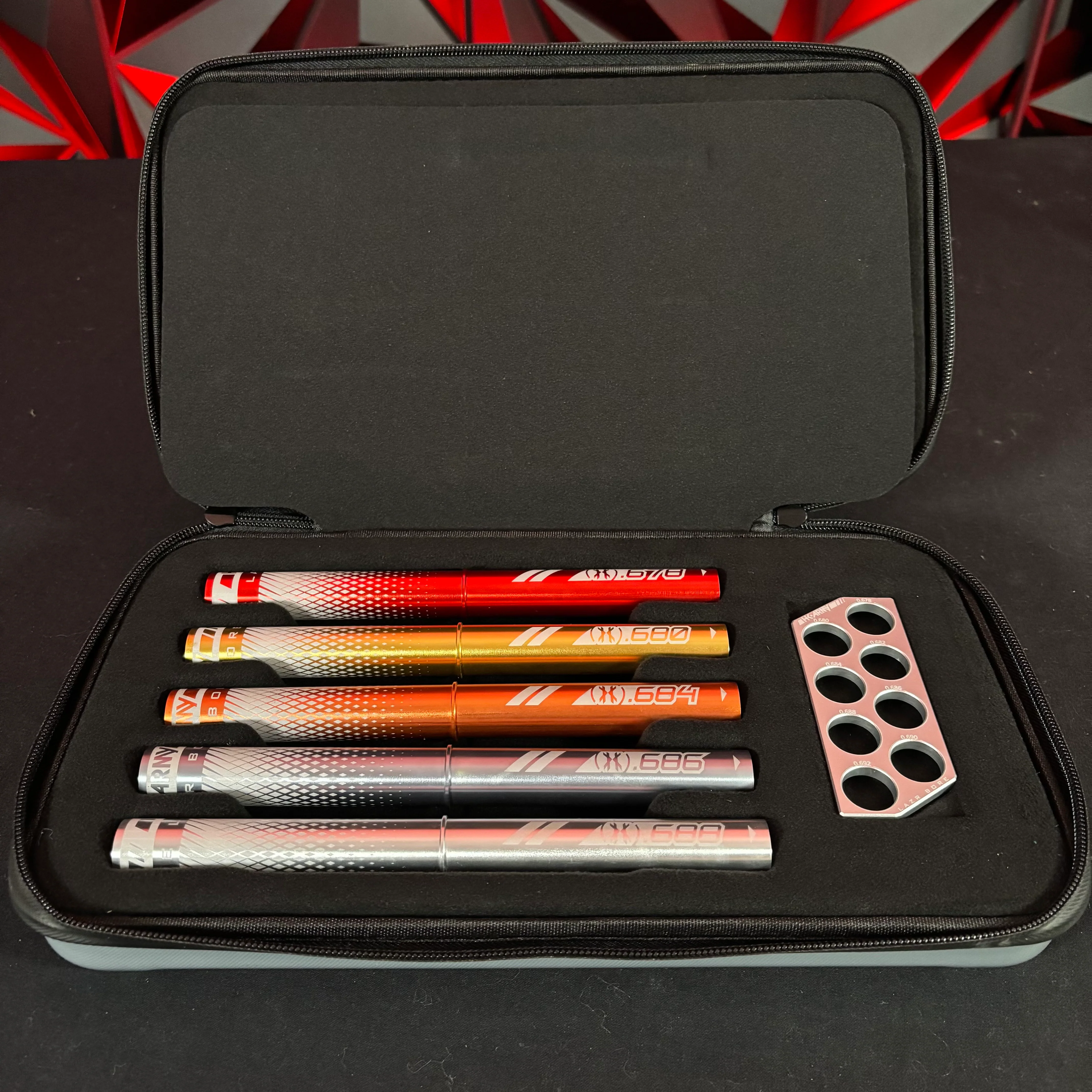 Used HK Army LAZR Barrel Kit - Red w/ Colored Inserts - Autococker Threaded - Image 2