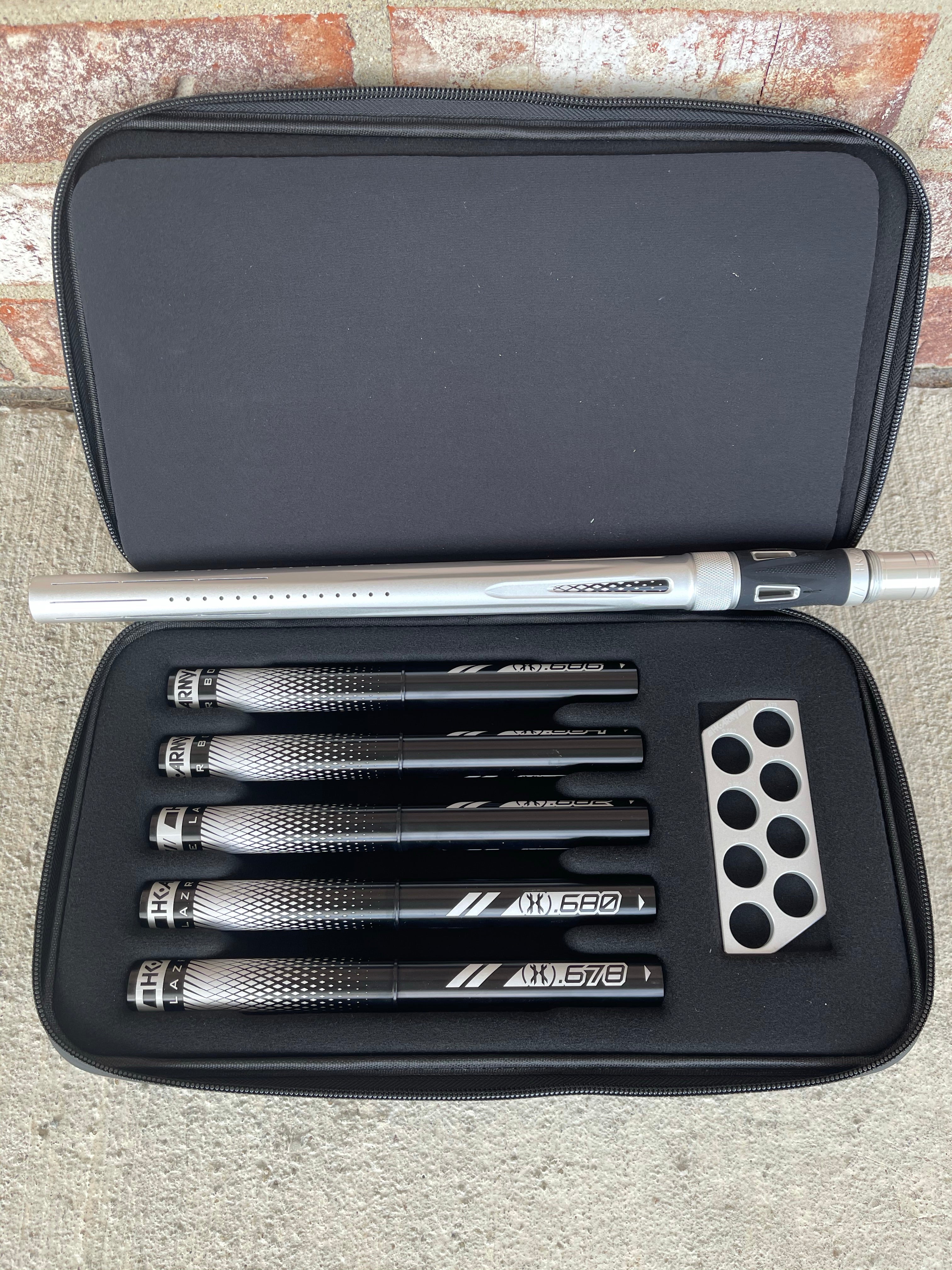 Used HK Army LAZR Barrel Kit - Dust Silver - Black Inserts - Autococker Thread - Image 2