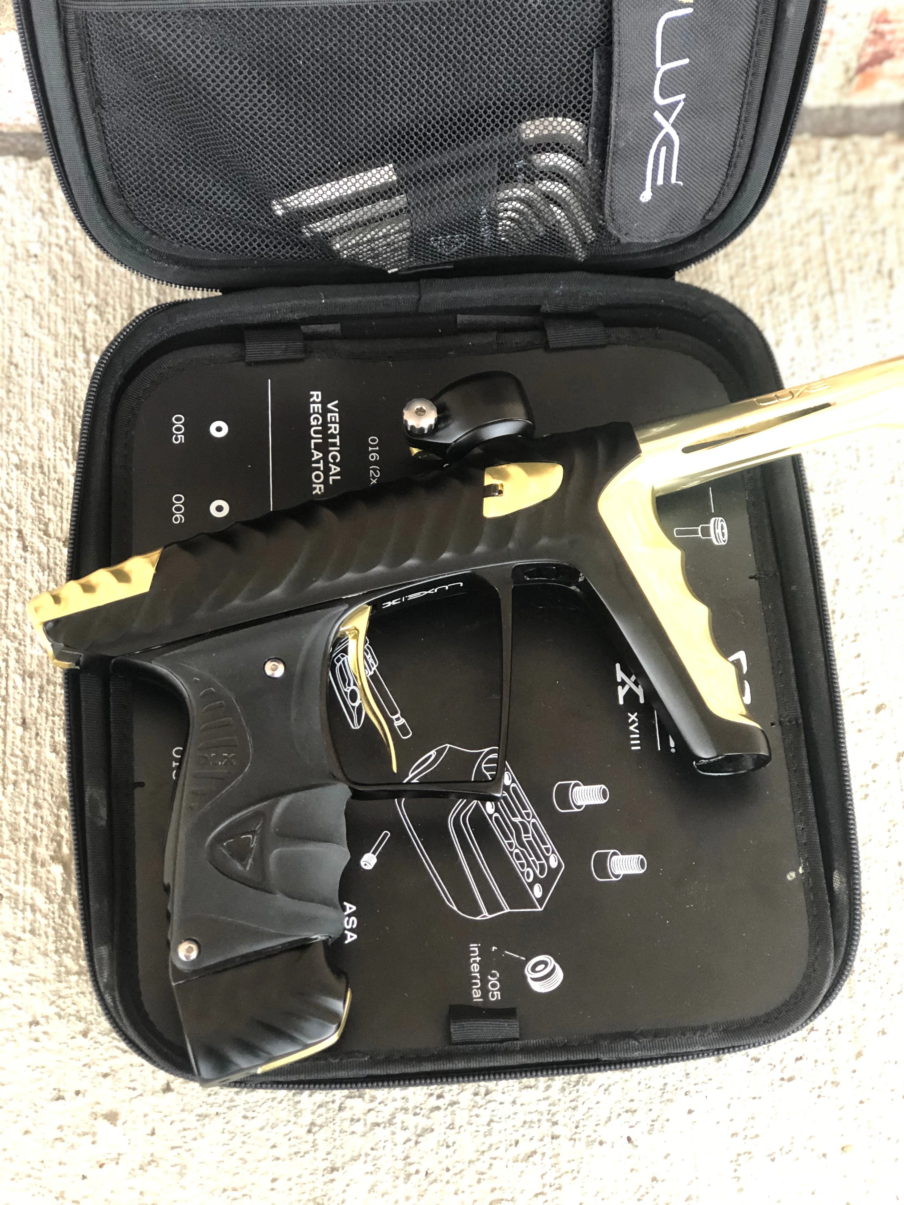 Used HK Army Luxe X Paintball Gun - Dust Black/Gold - Image 5
