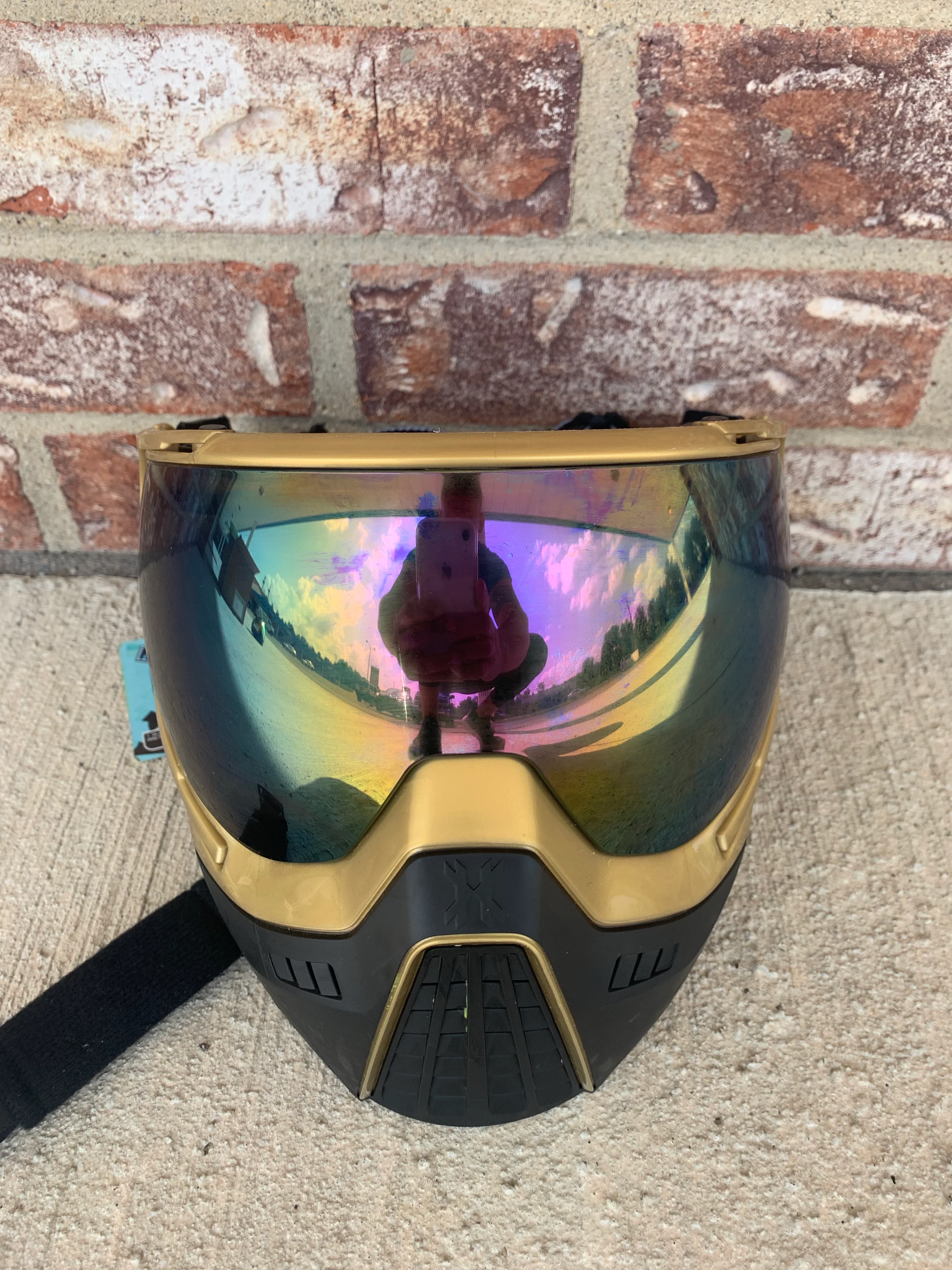 Used HK Army KLR Paintball Mask- Gold/Black
