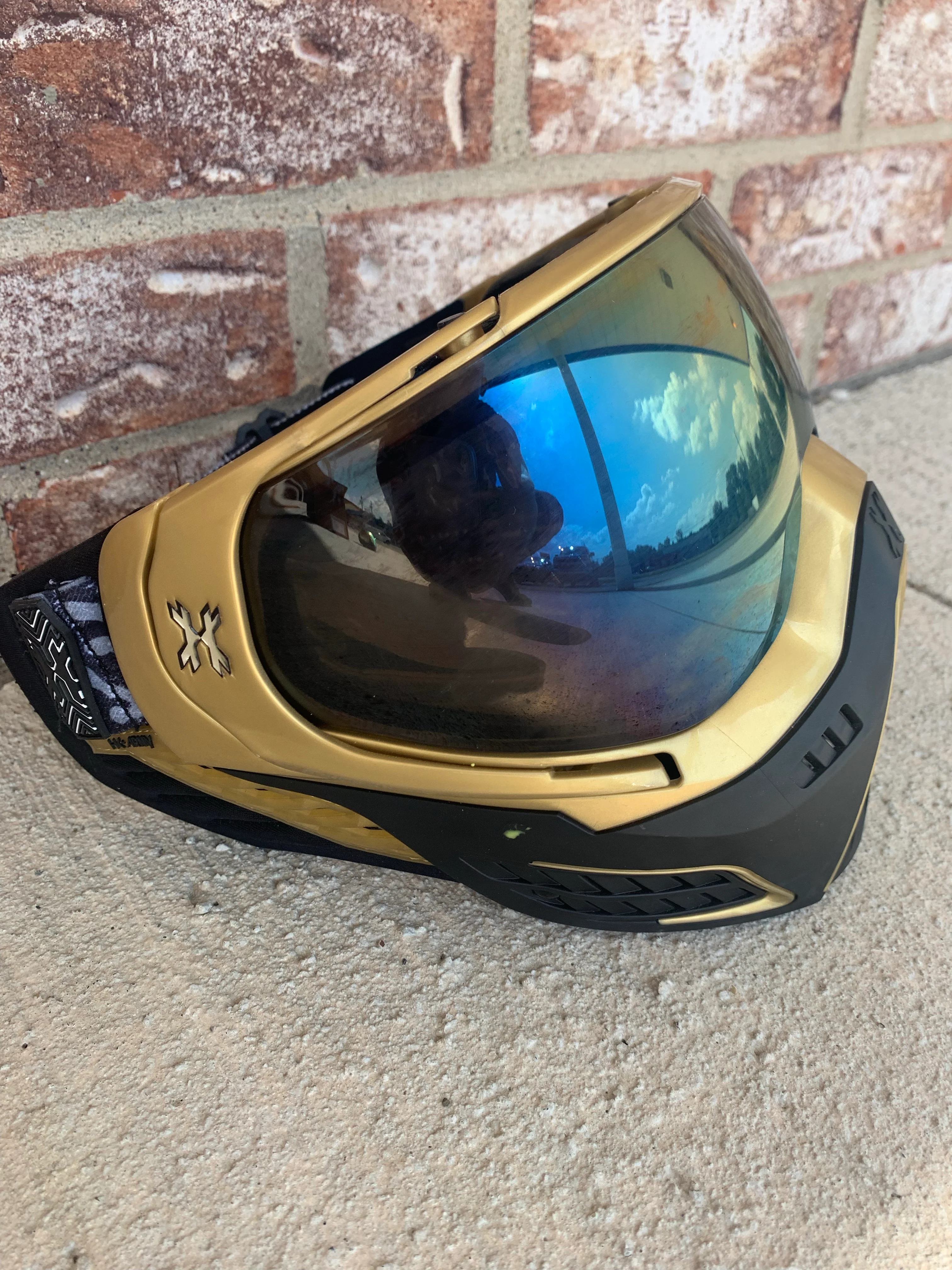 Used HK Army KLR Paintball Mask- Gold/Black - Image 3