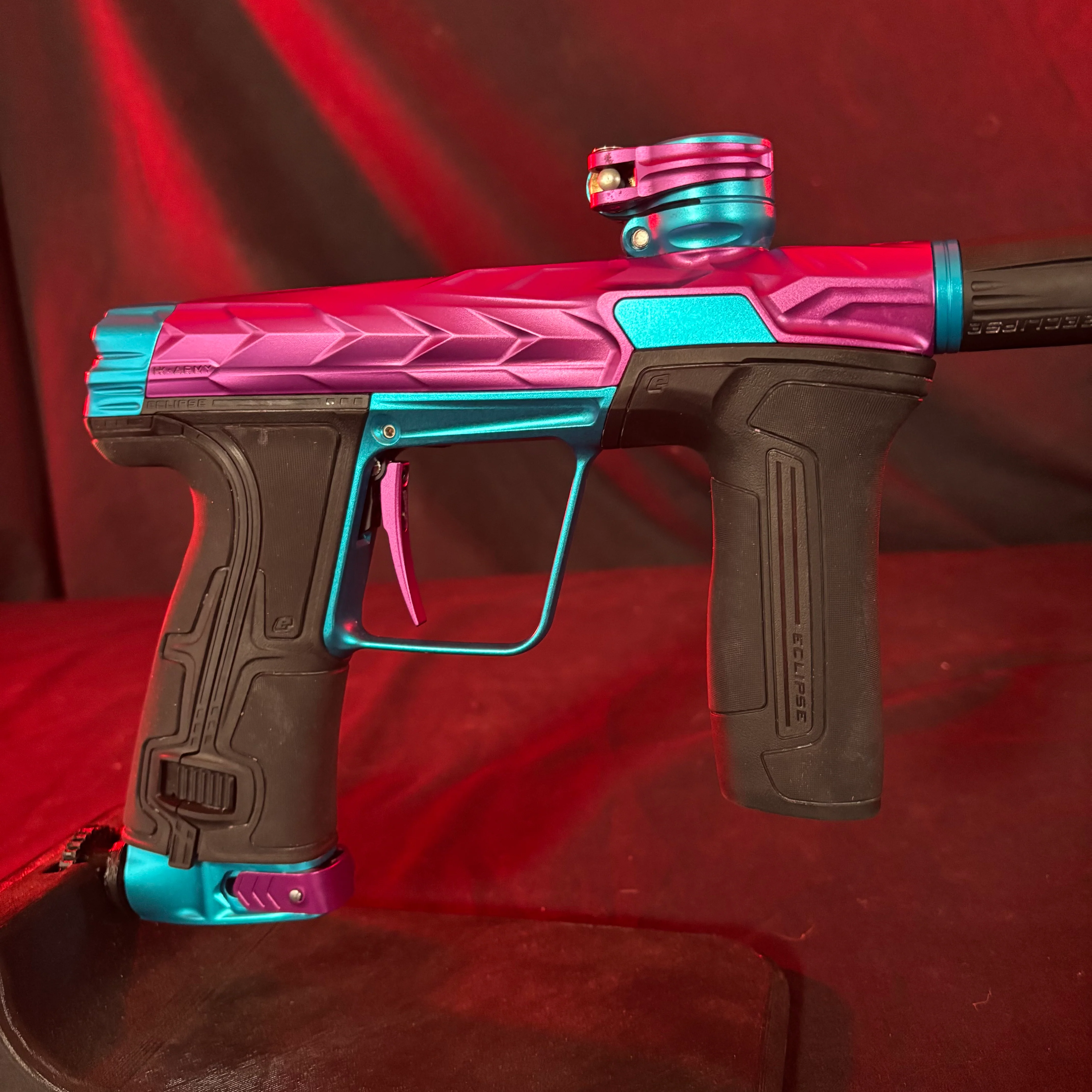 Used HK Army/Planet Eclipse CS3 Fossil Paintball Gun - Amp (Purple/Teal) - Image 3