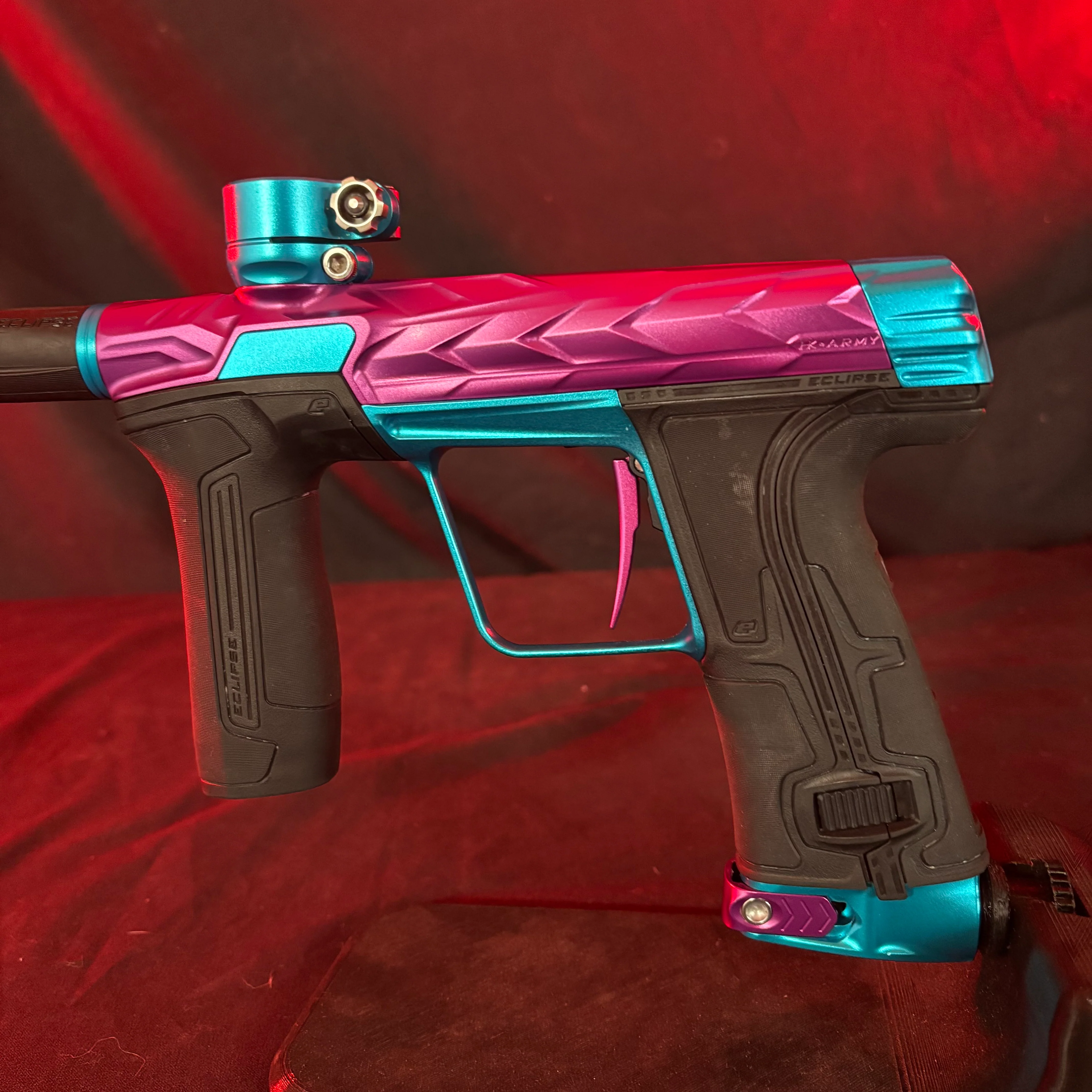 Used HK Army/Planet Eclipse CS3 Fossil Paintball Gun - Amp (Purple/Teal) - Image 4