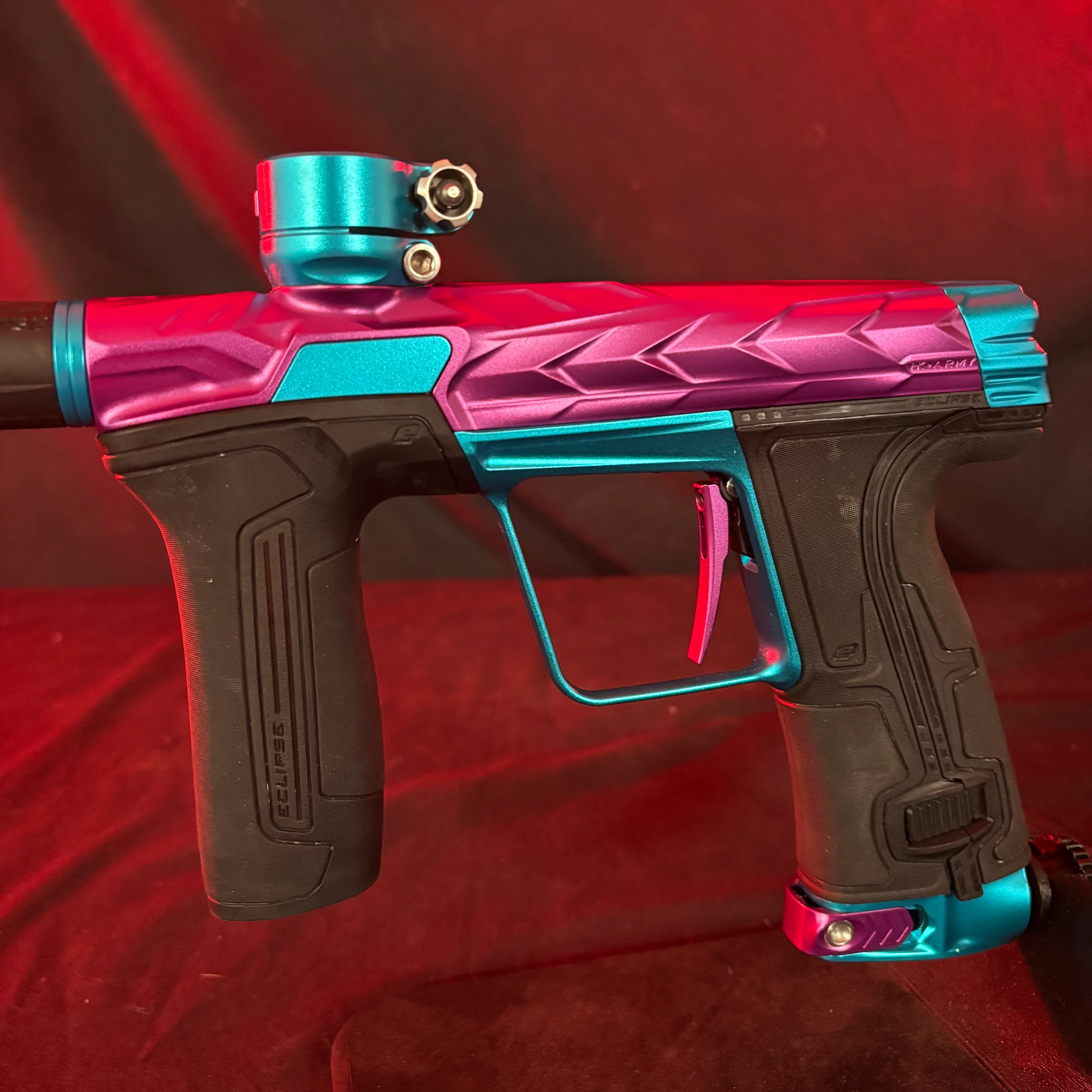 Used HK Army/Planet Eclipse CS3 Fossil Paintball Gun - Amp (Purple/Teal) - Image 5