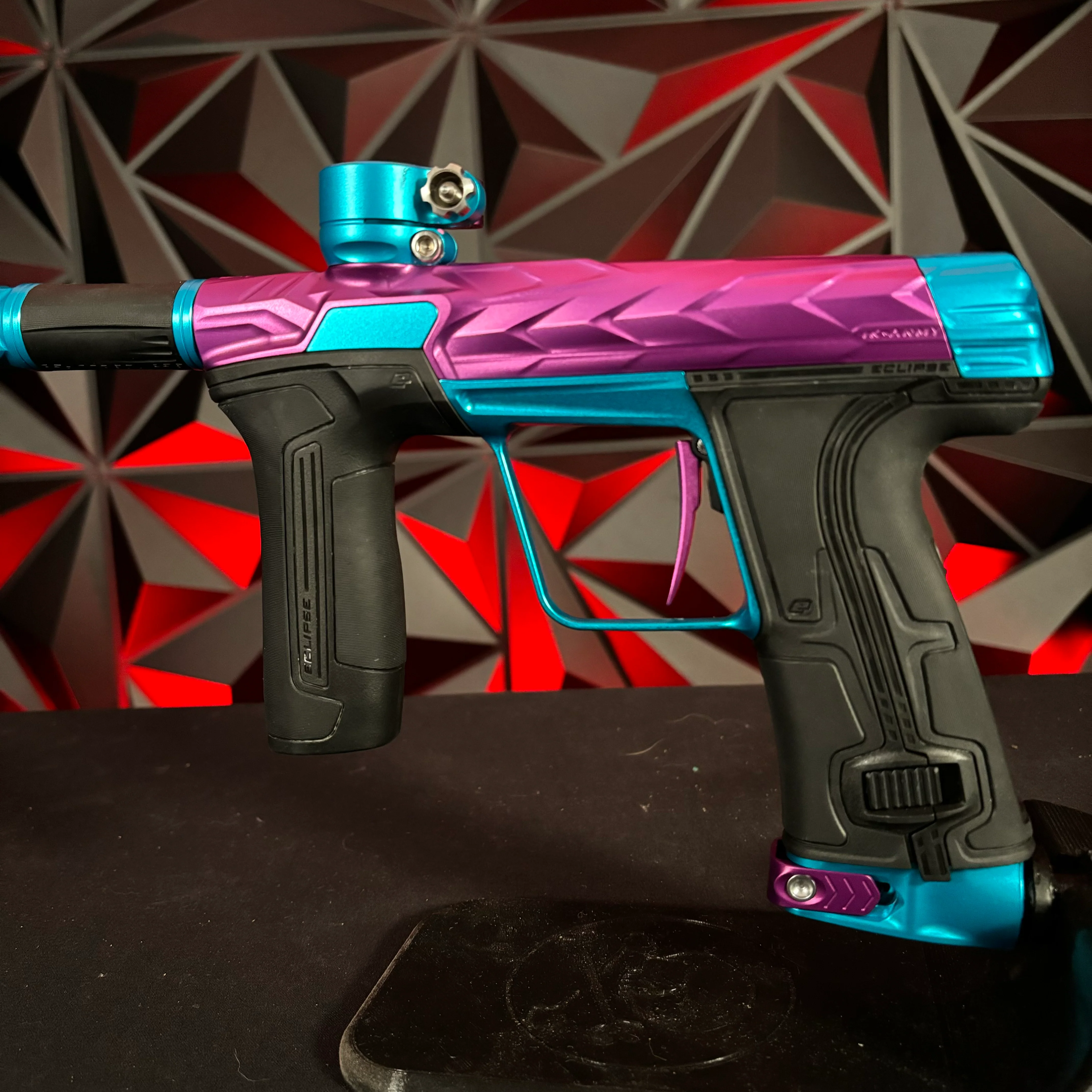 Used HK Army/Planet Eclipse CS3 Fossil Paintball Gun - Amp (Purple/Teal) - Image 3