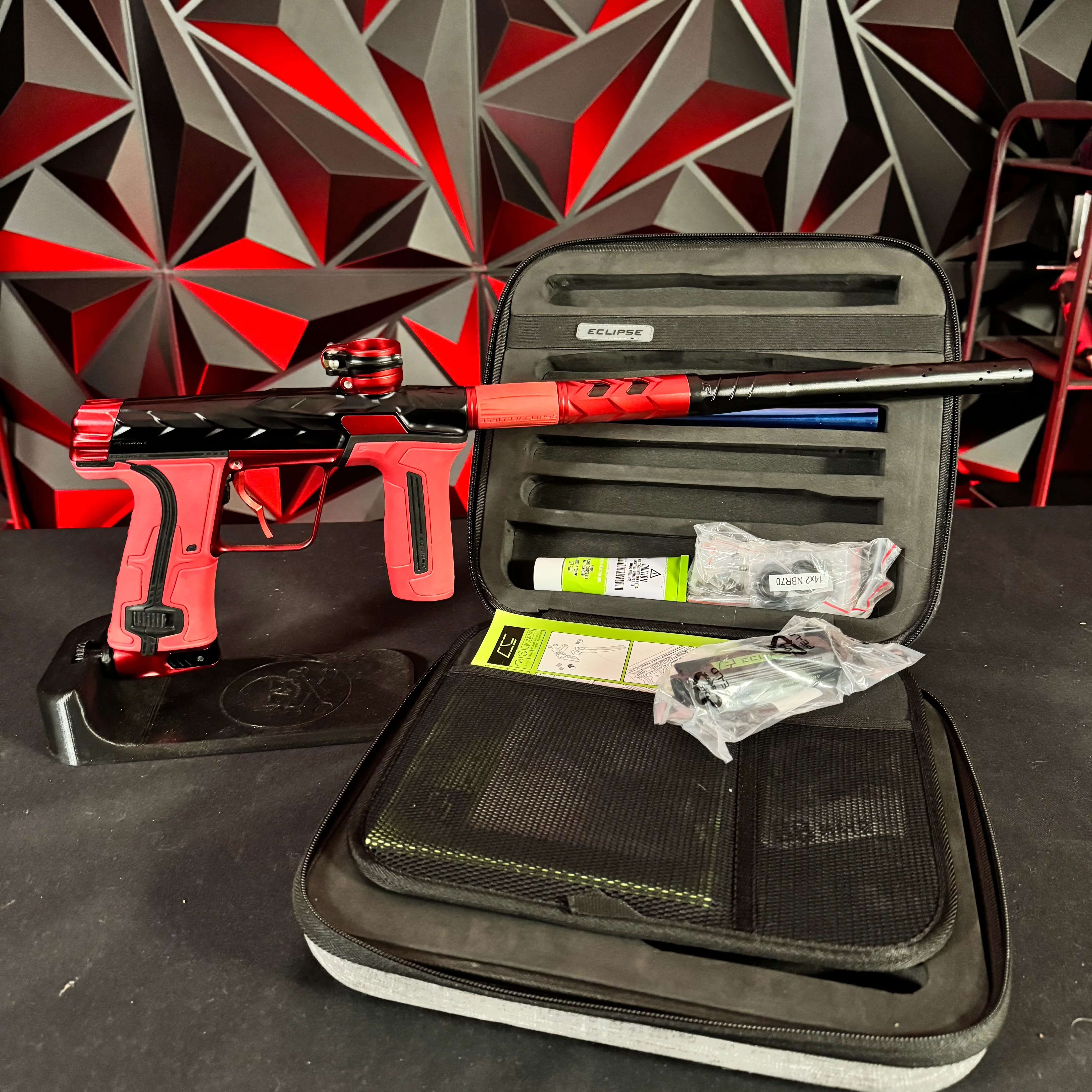 Used HK Army/Planet Eclipse CS3 Fossil Paintball Gun - Black/Red w/Infamous Deuce Trigger