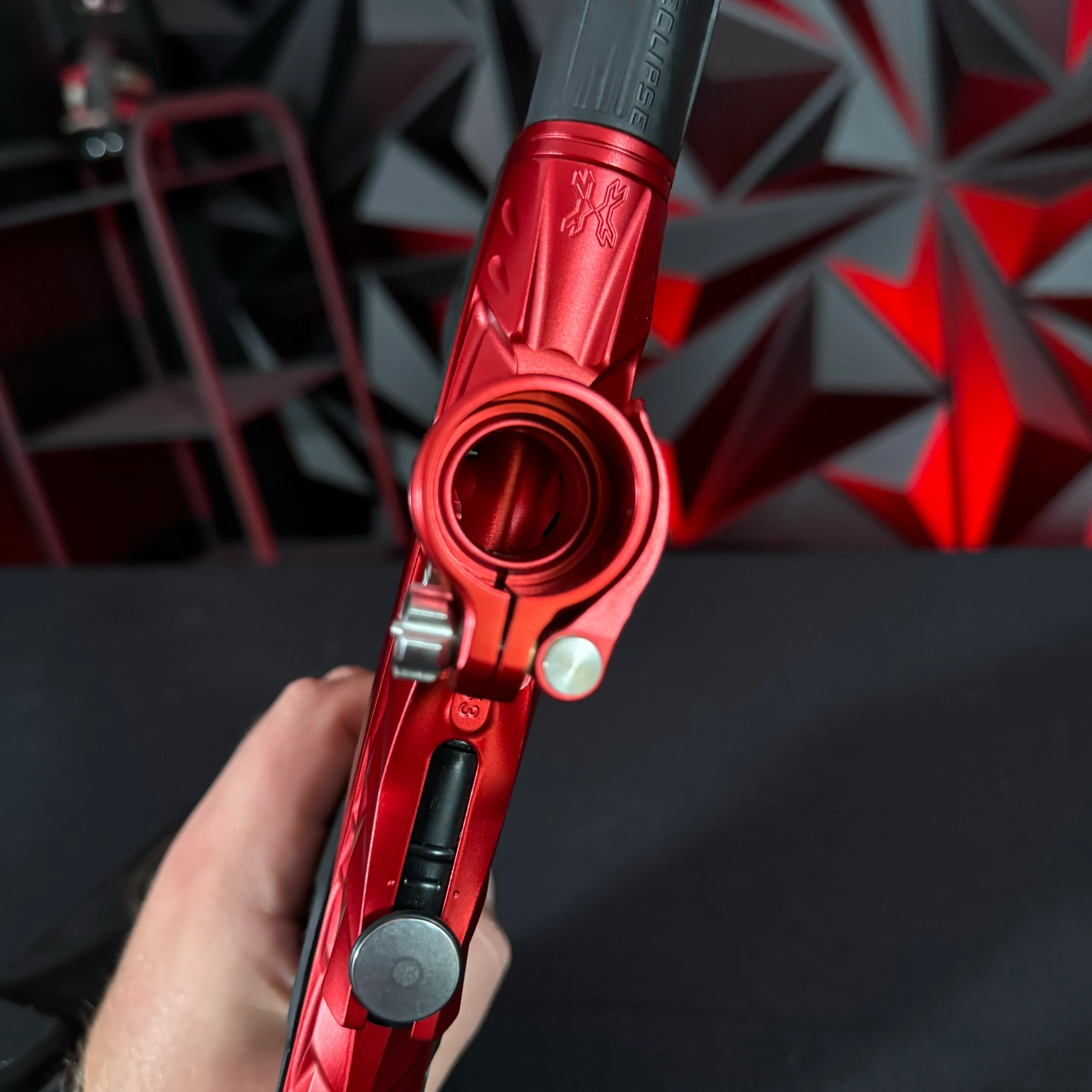 Used HK Army/Planet Eclipse LV2 Fossil Paintball Gun - Dust Red w/ Scythe Trigger - Image 9