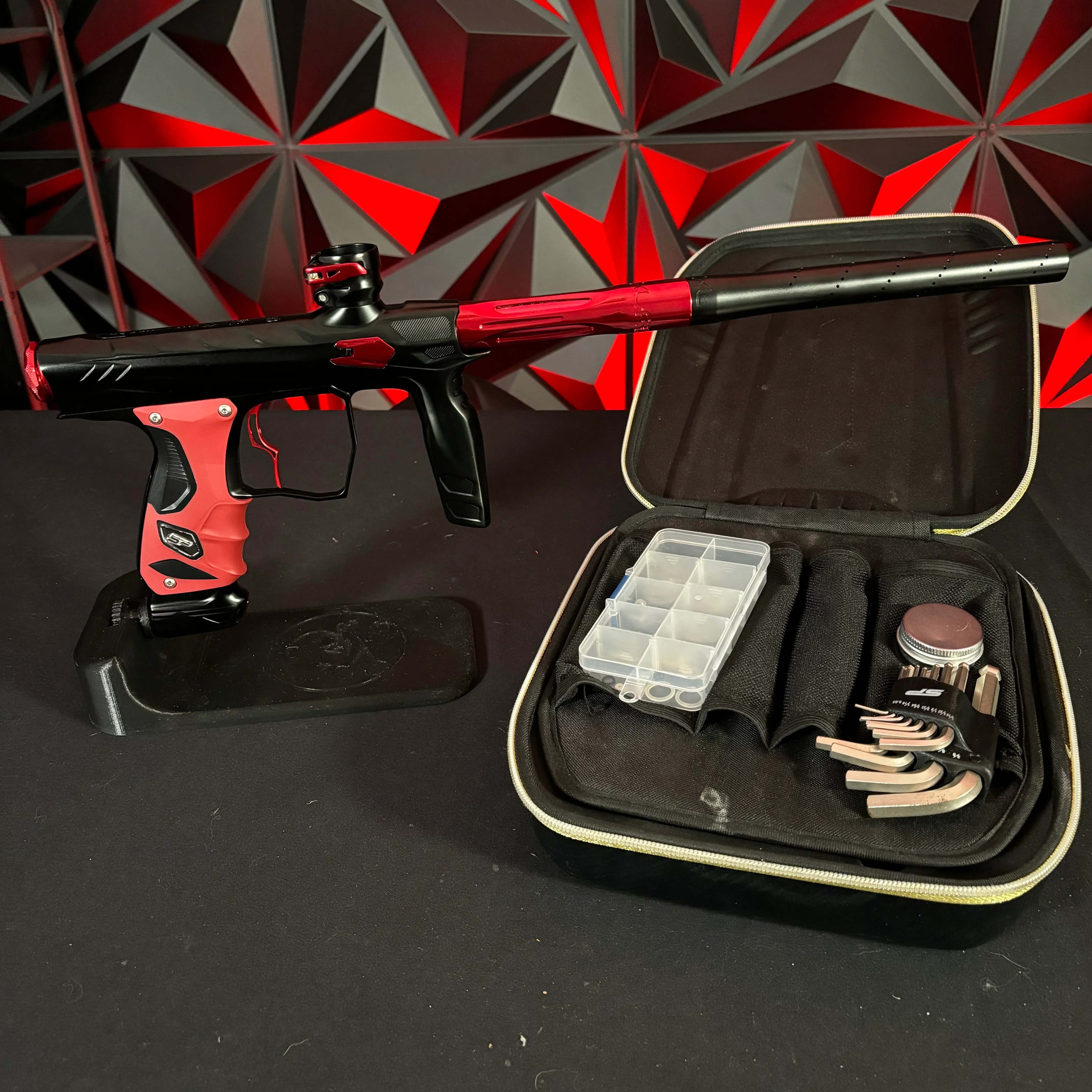 Used HK Army Shocker Amp Paintball Gun - Black/Red w/Infamous Deuce Trigger - Image 7