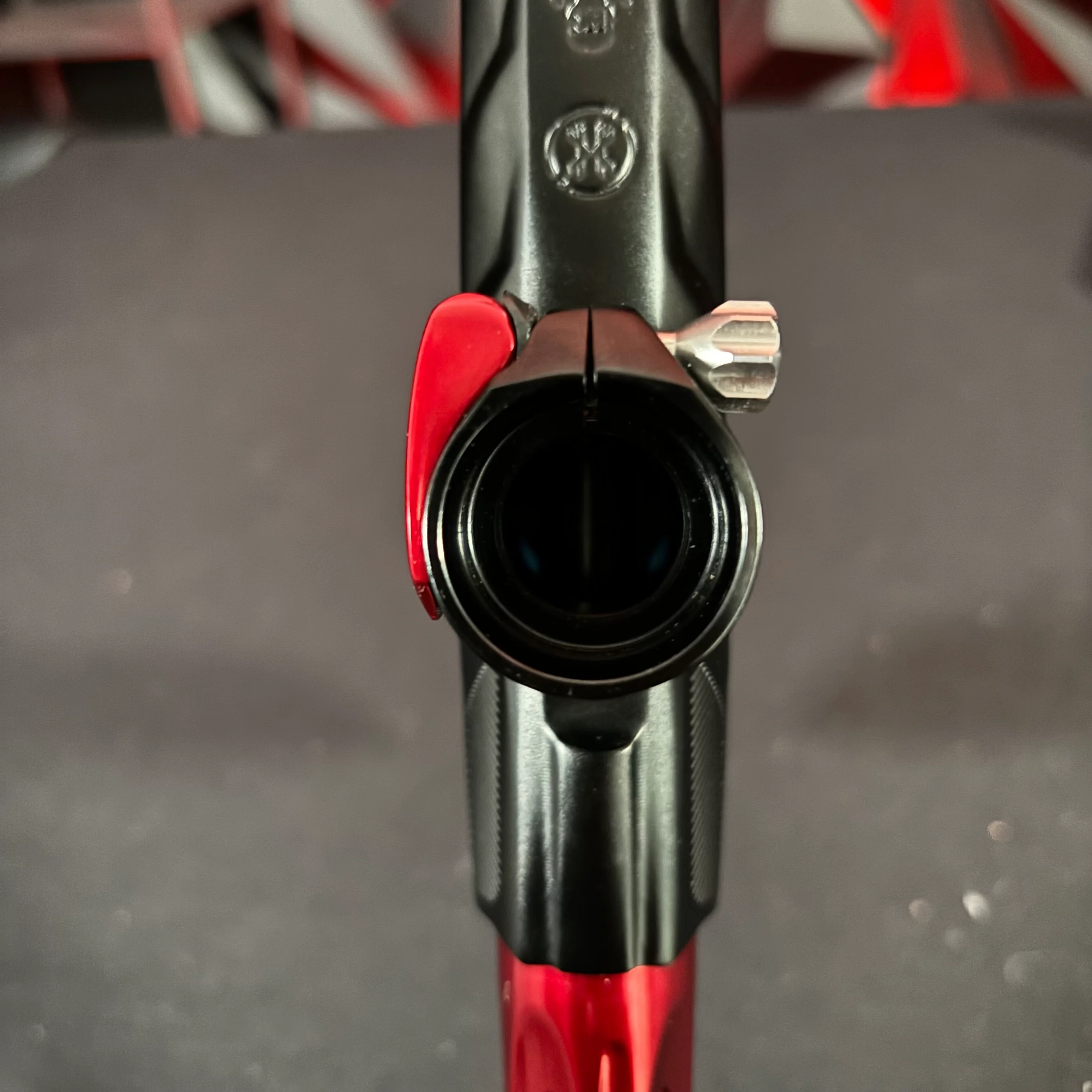 Used HK Army Shocker Amp Paintball Gun - Black/Red w/Infamous Deuce Trigger - Image 9