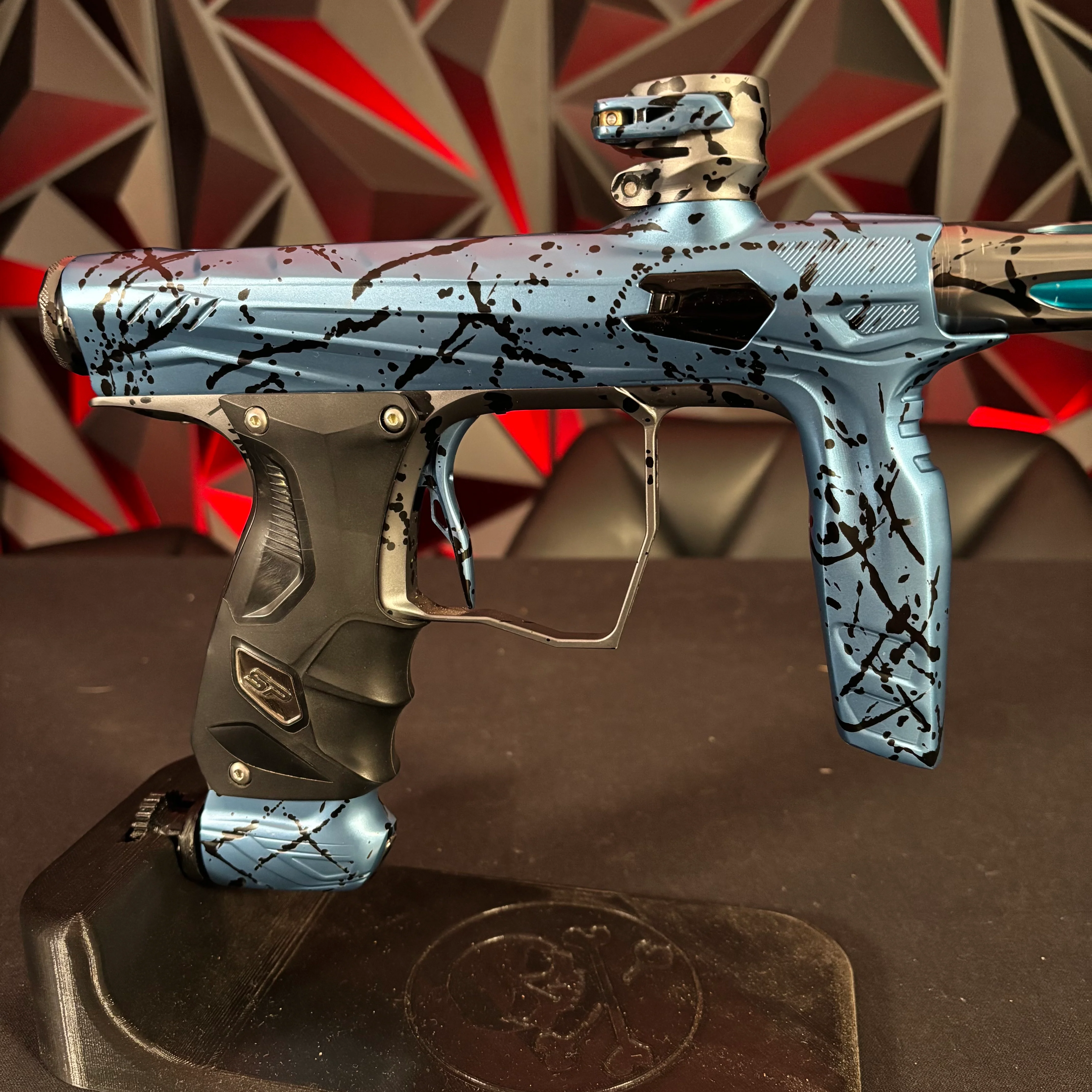 Used HK Army/Shocker Amp Paintball Gun - Blue/Black Splash - Image 4
