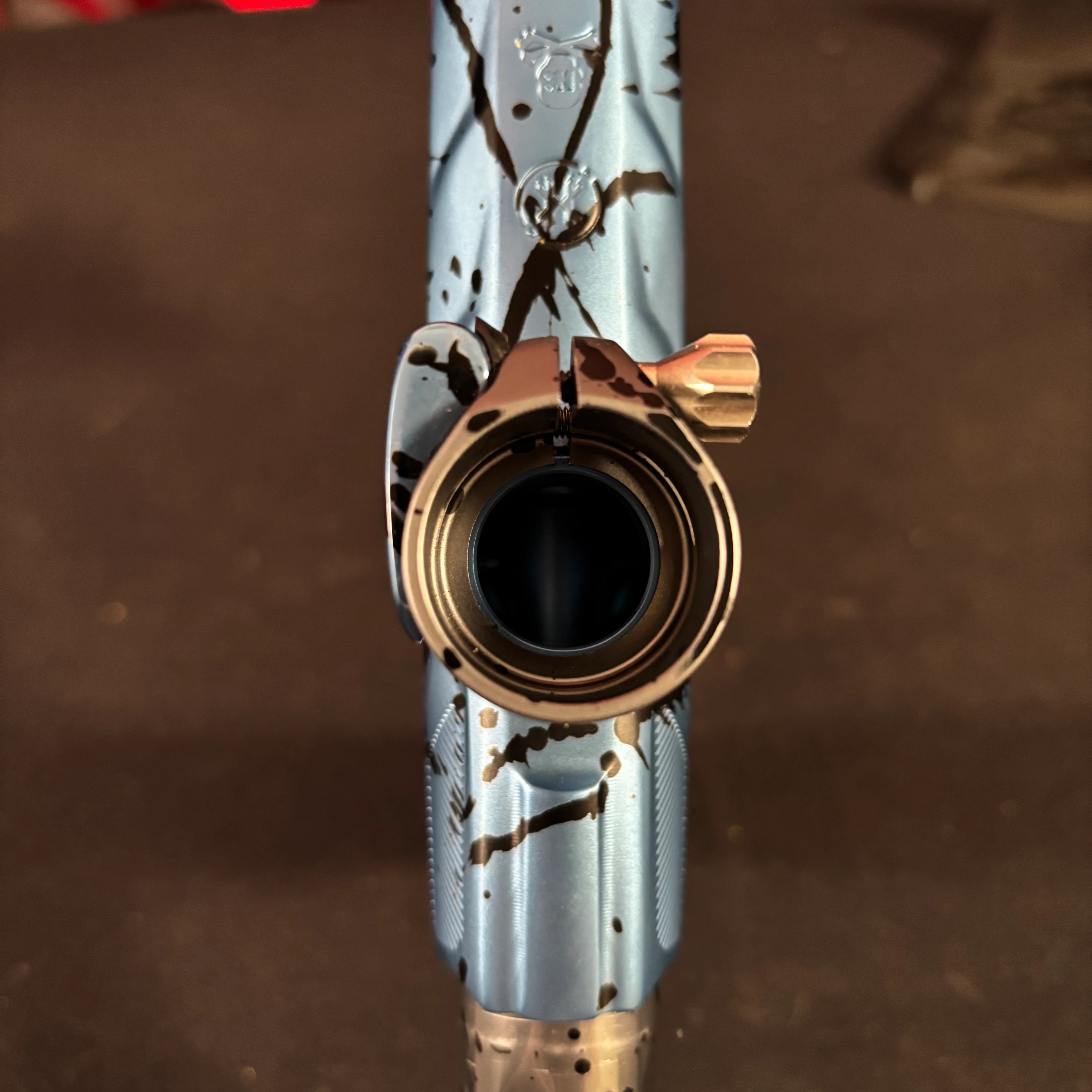 Used HK Army/Shocker Amp Paintball Gun - Blue/Black Splash - Image 9