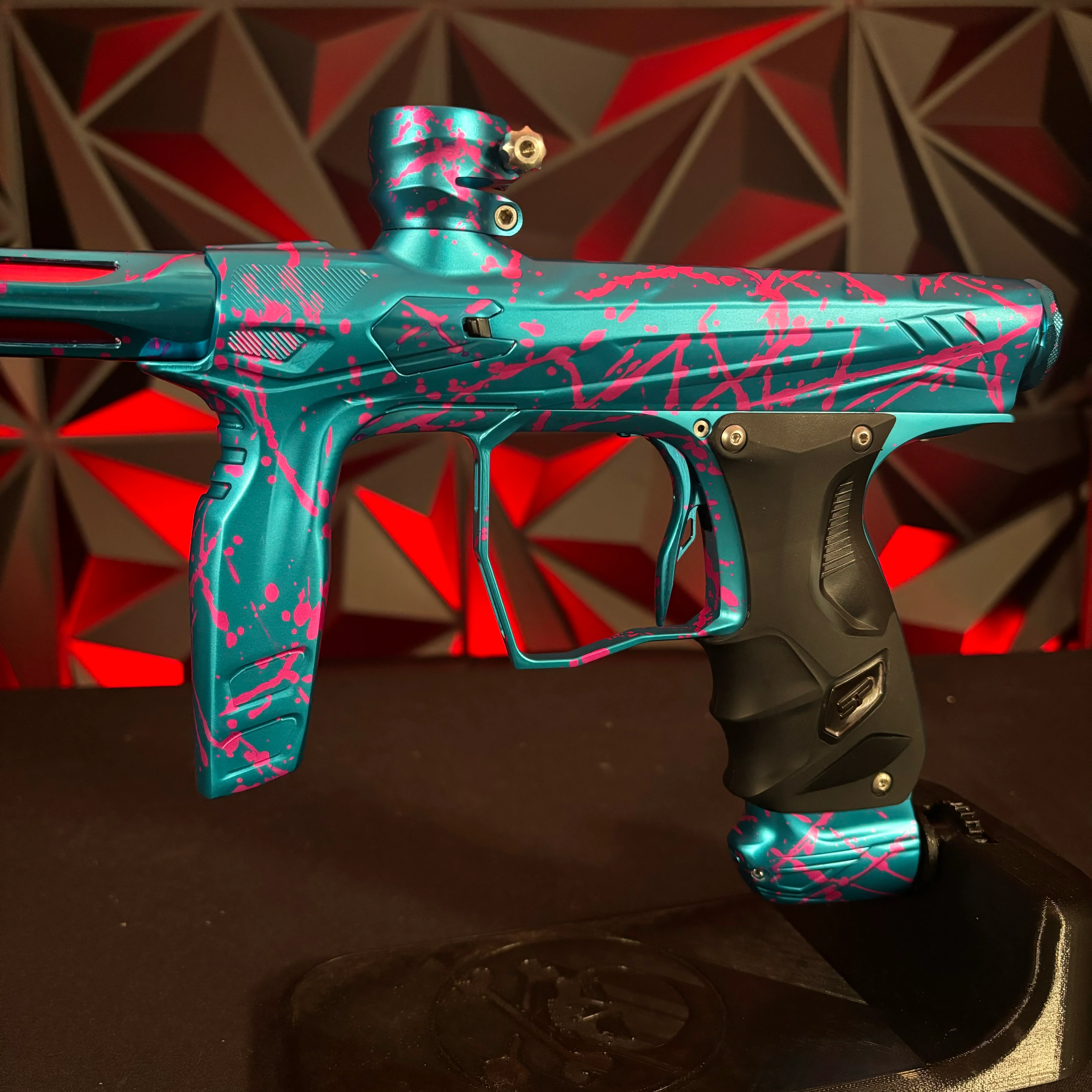 Used HK Army Shocker Paintball Gun - Blue/Pink Splash - Image 5