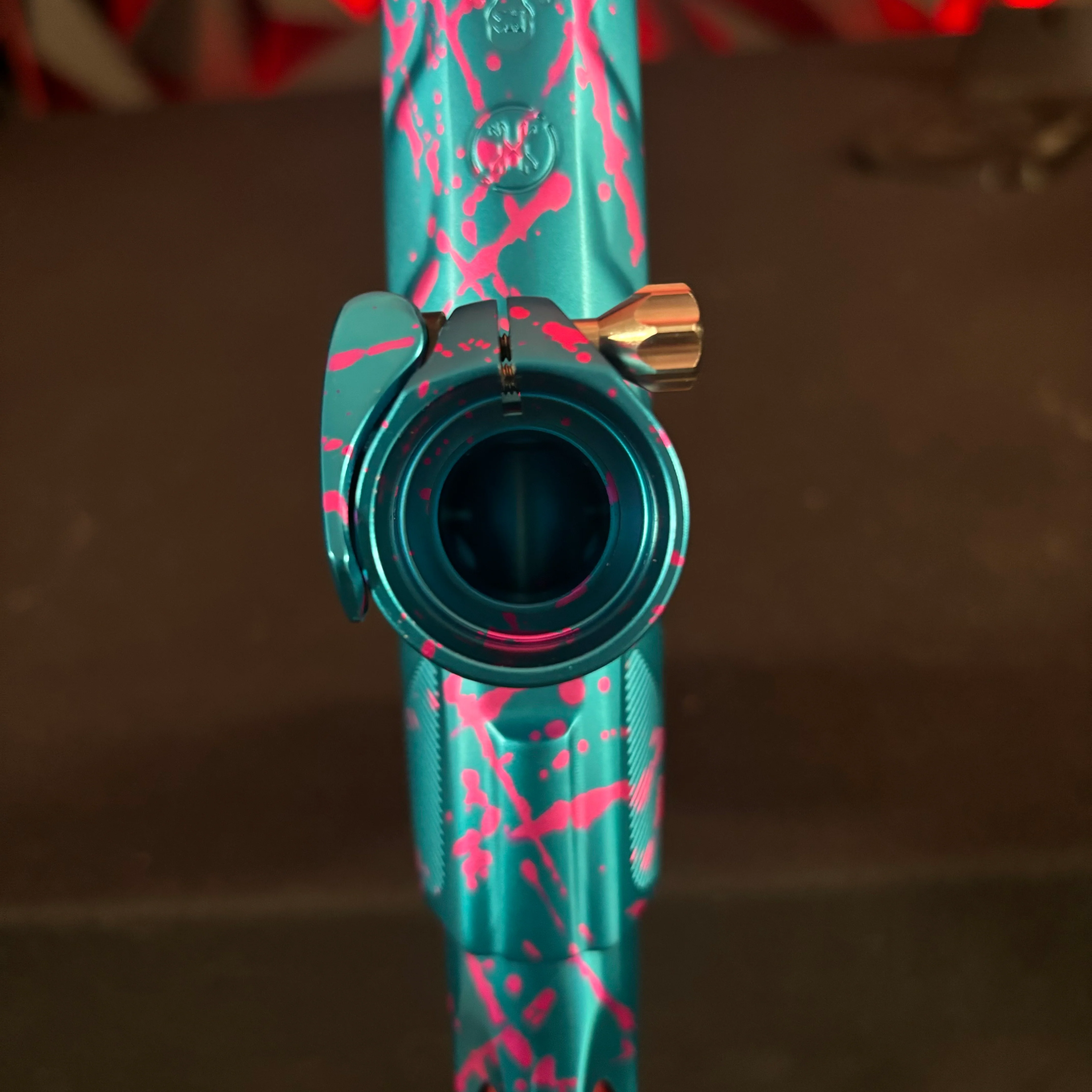 Used HK Army Shocker Paintball Gun - Blue/Pink Splash - Image 9