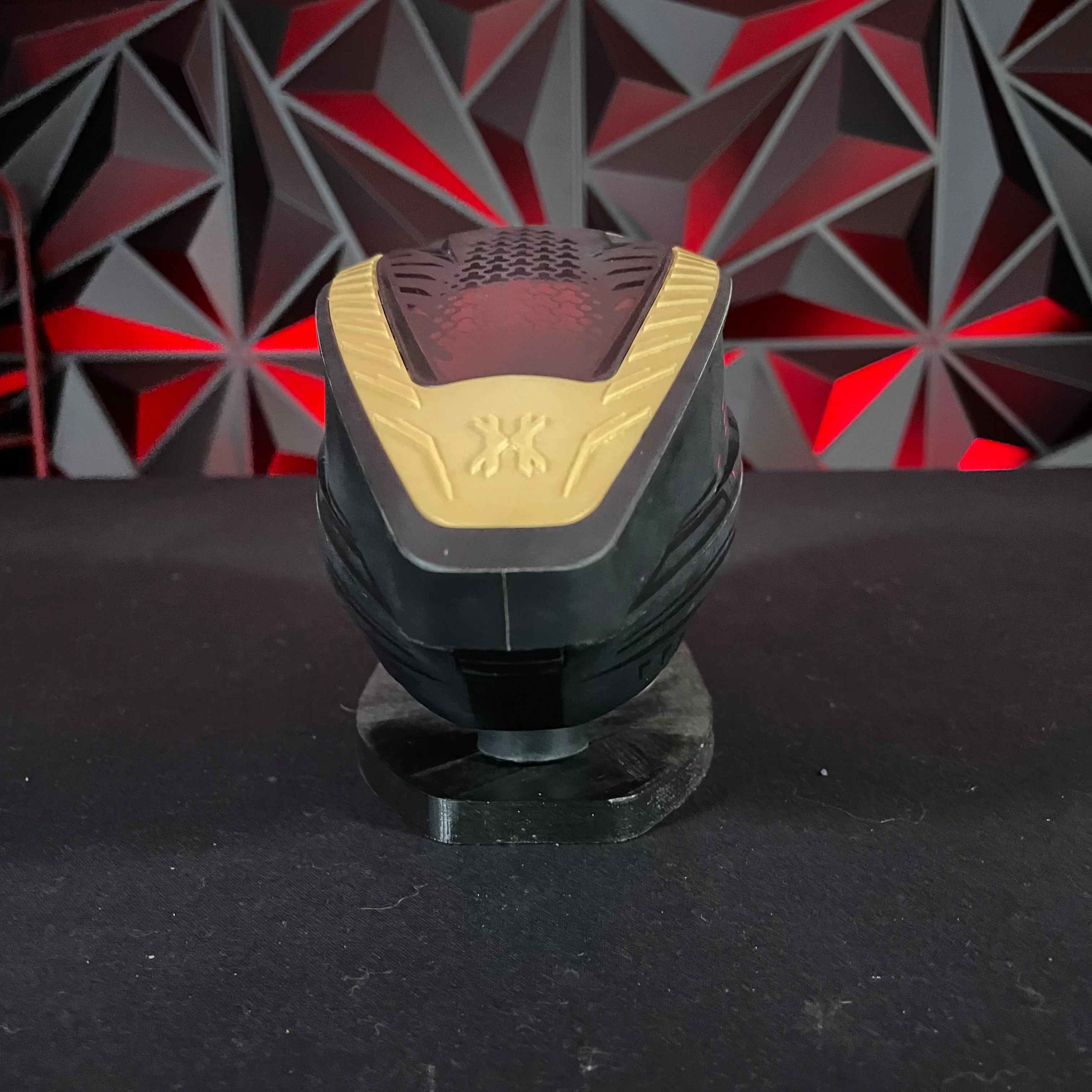 Used HK Army TFX3 Paintball Loader - Black/Gold w/Speedfeed, Rain Lid, and Expansion Ring - Image 4