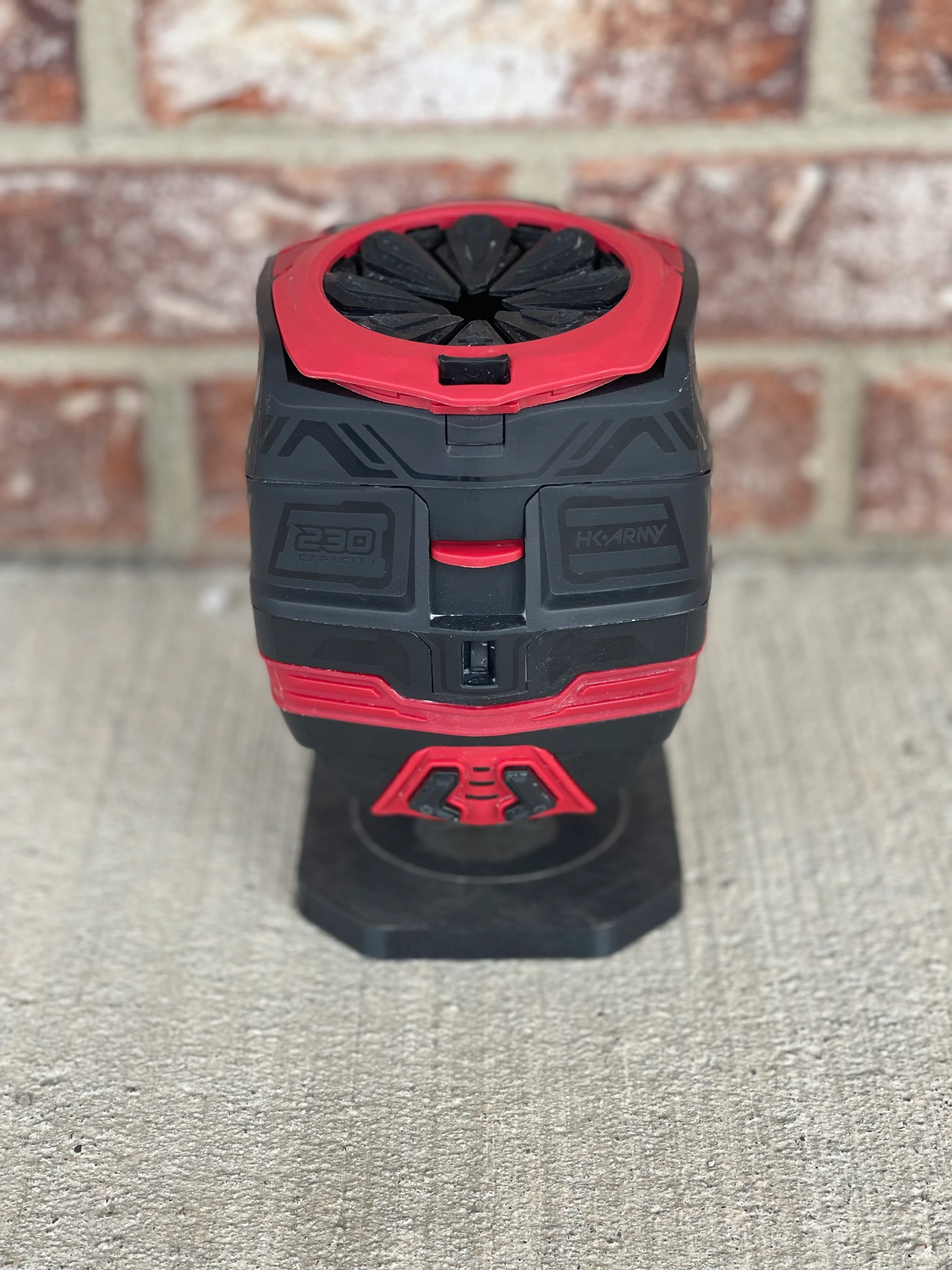 Used HK Army TFX3 Paintball Loader - Black/Red with Rain Lid & Speedfeed - Image 3