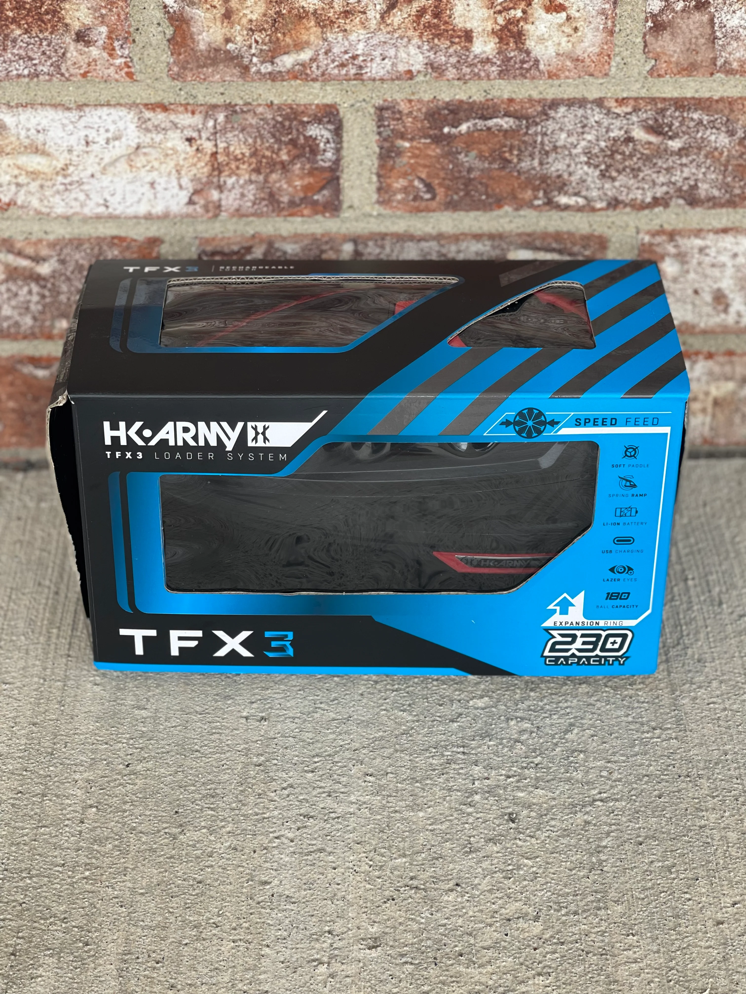 Used HK Army TFX3 Paintball Loader - Black/Red with Rain Lid & Speedfeed - Image 7