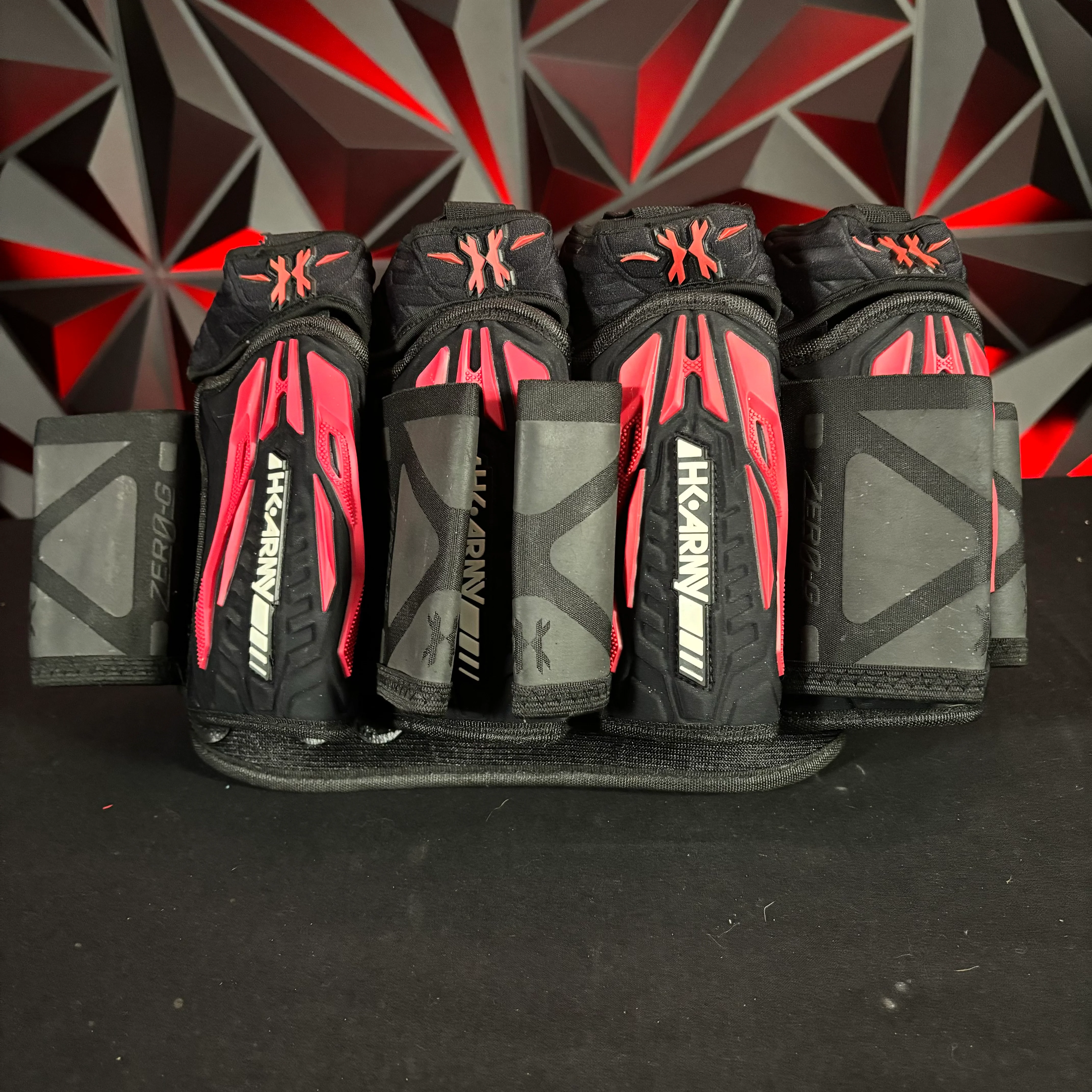 Used HK Army Zero G 4+7 Paintball Pod Pack- Black/Red