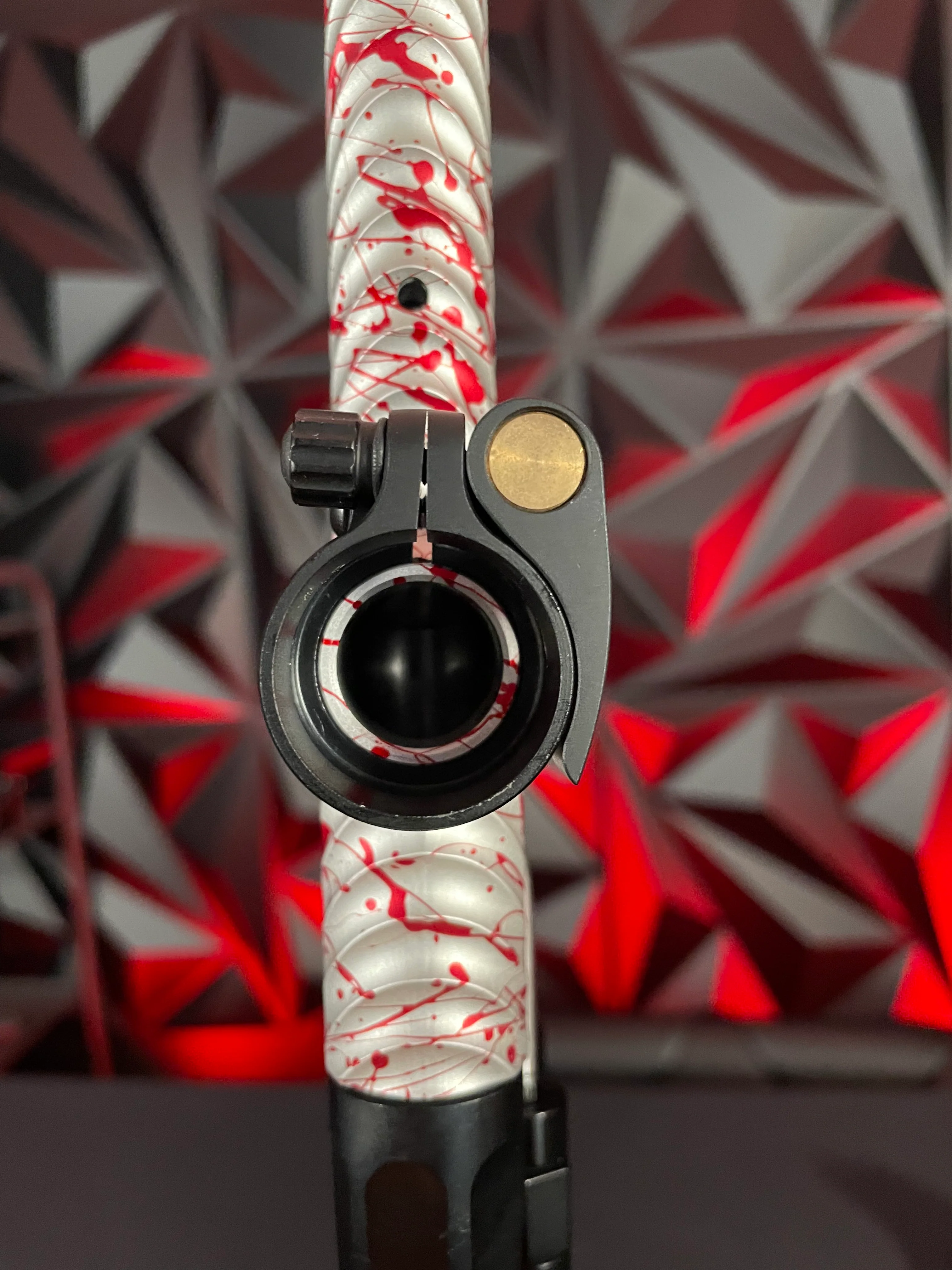 Used Inception Designs Twister Autococker Paintball Gun - Red Splash #128 w/4 Backs & 2 Tips - Image 13