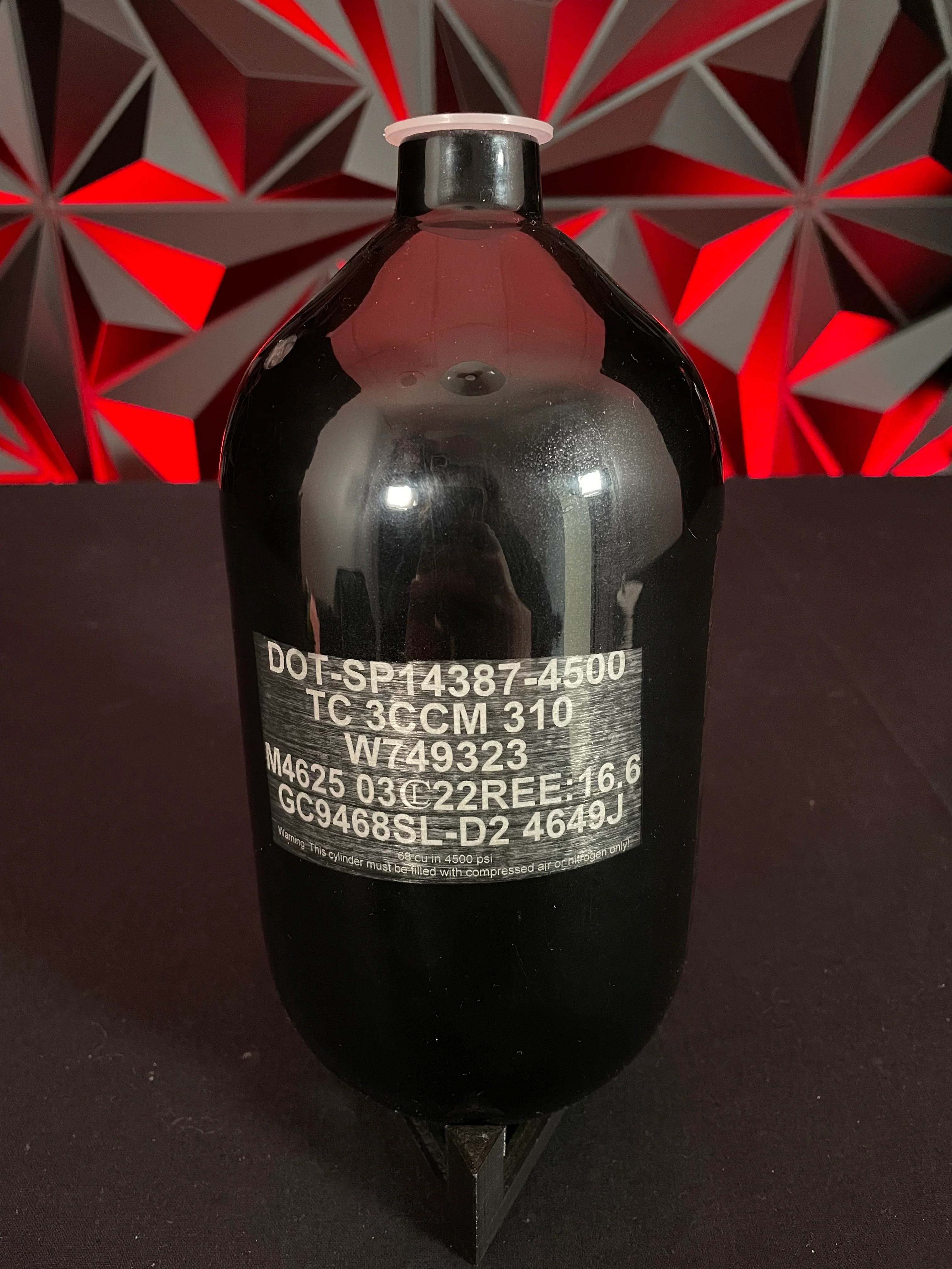 Used Infamous 68/4500 Diamond Series Skeleton Air Paintball Tank - BOTTLE ONLY - Image 2