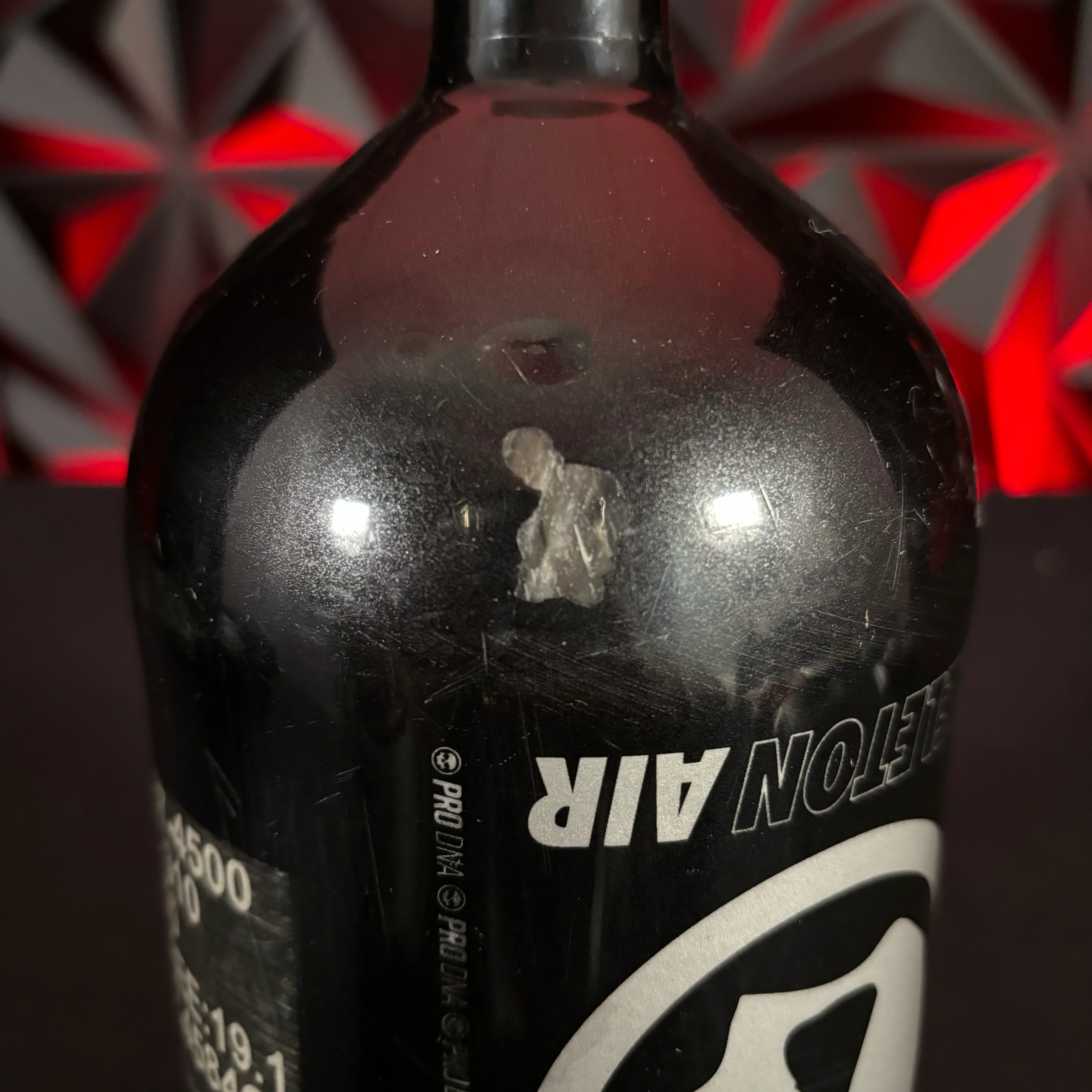 Used Infamous 80/4500 "Diamond Series" Paintball Tank - Silver/Black *Bottle Only* - Image 4