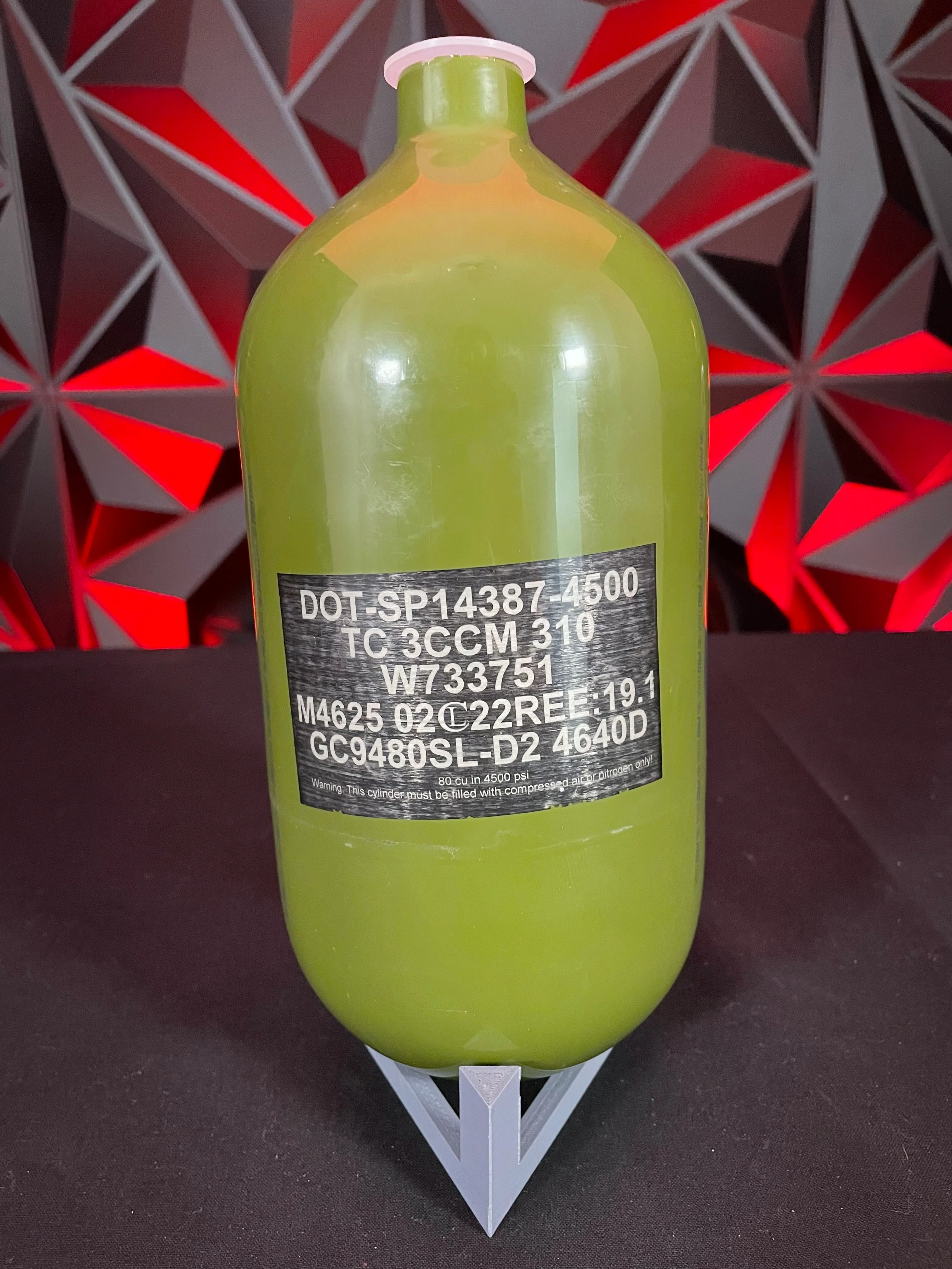 Used Infamous 80/4500 Paintball Tank - Olive/Grey *Bottle Only* - Image 2