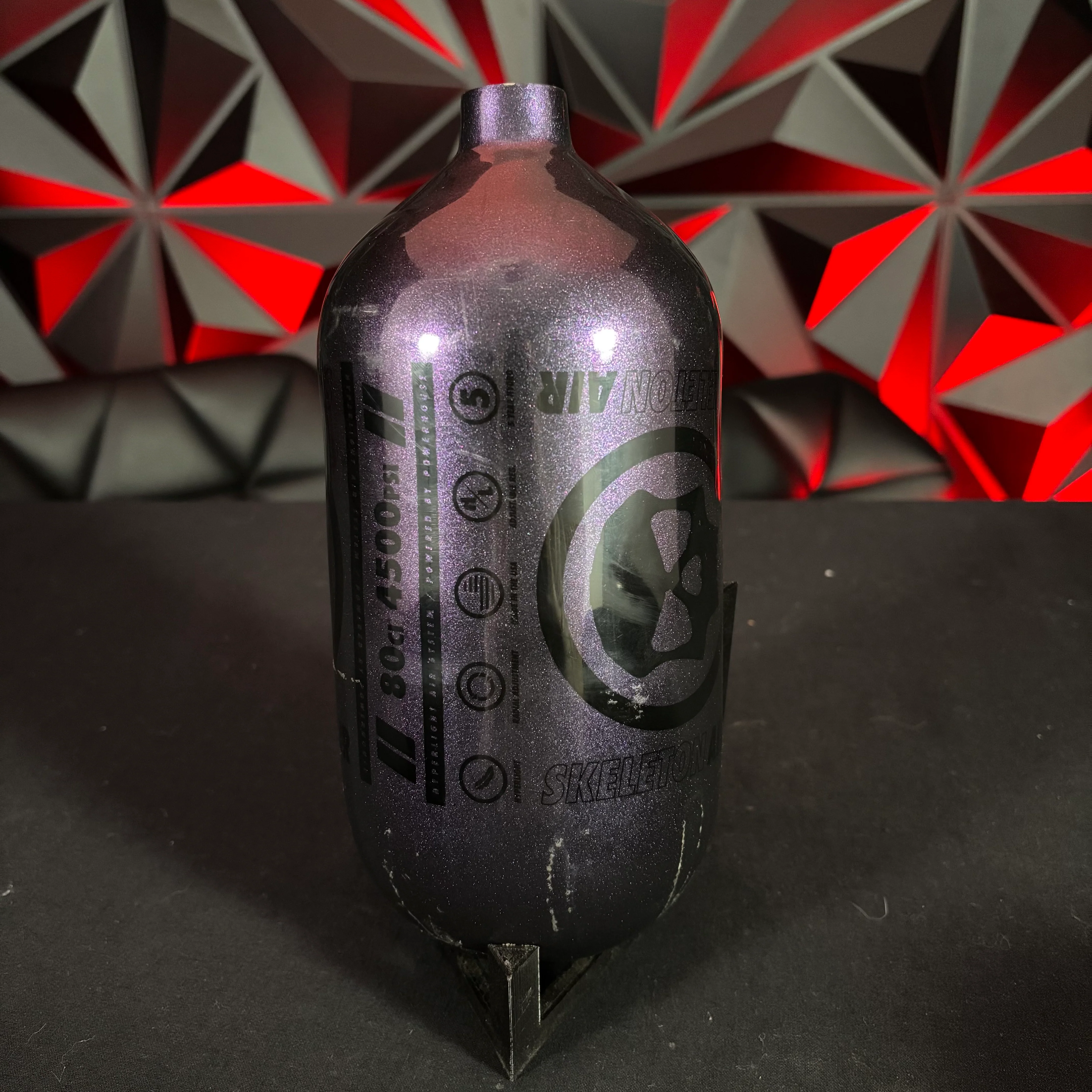 Used Infamous 80/4500 Skeleton Air Paintball Tank - Black Cherry