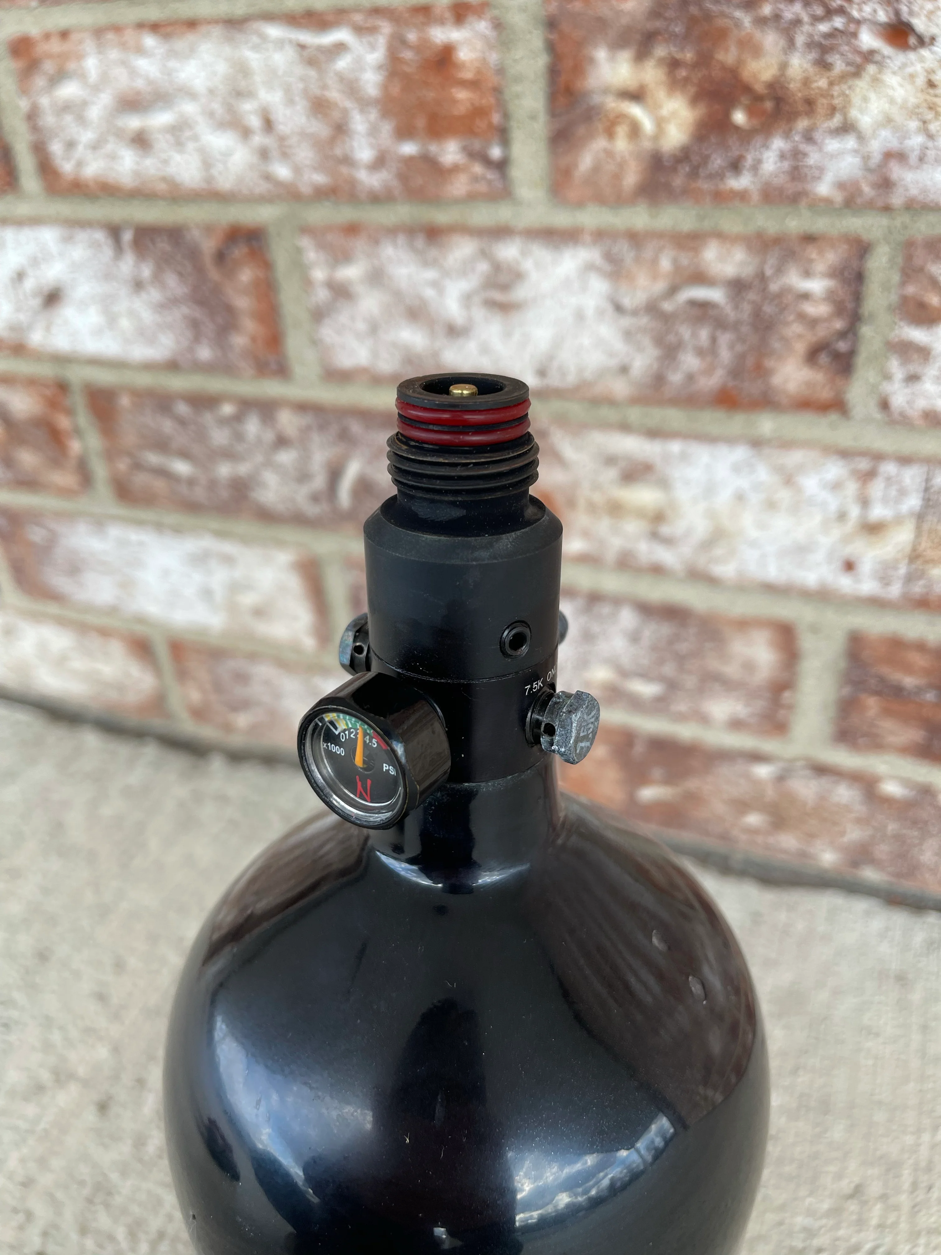 Used Infamous 80/4500 Skeleton Air Paintball Tank - Black / Silver - Image 2