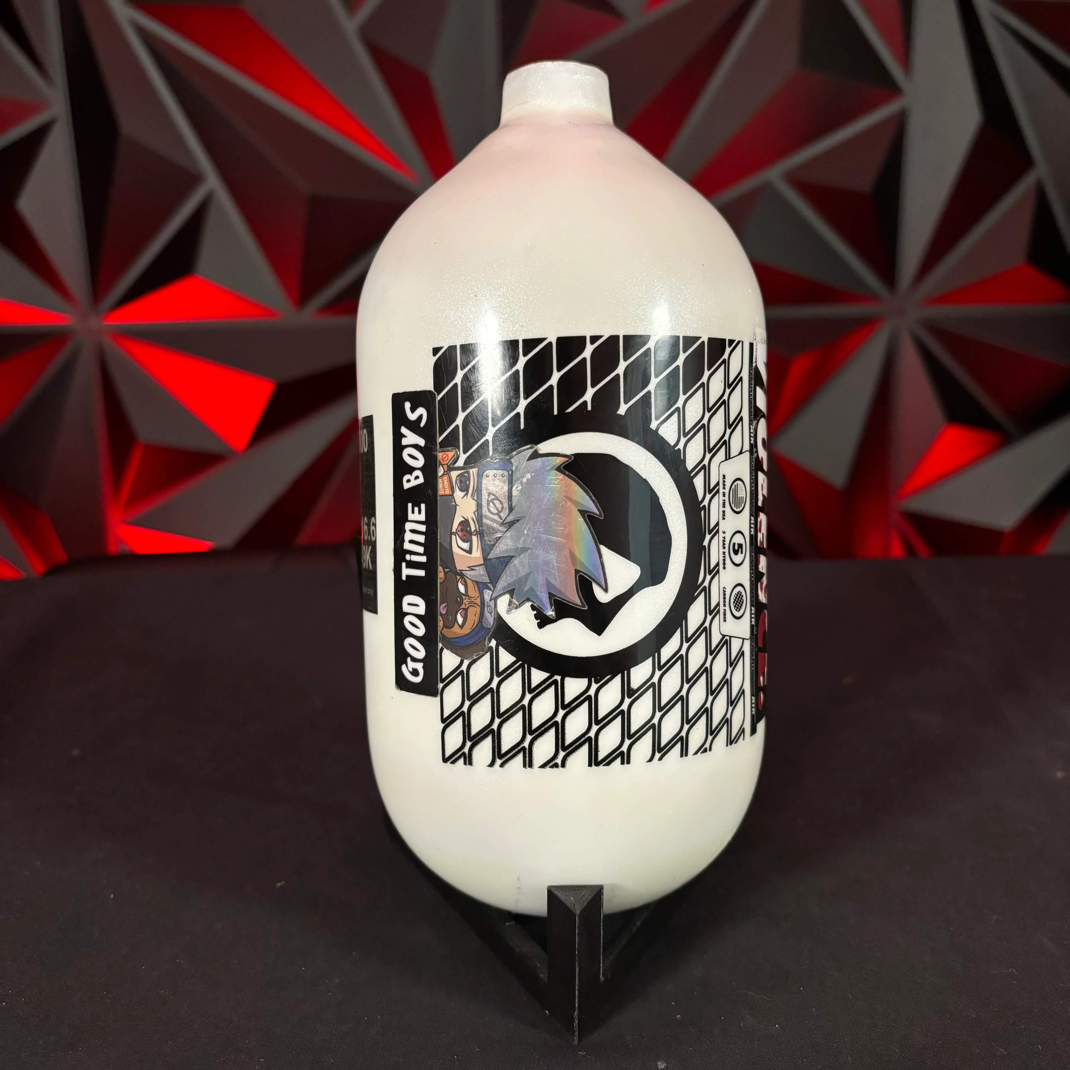 Used Infamous Hyperlight 68/4500 Paintball Tank - White/Black **BOTTLE ONLY** - Image 2