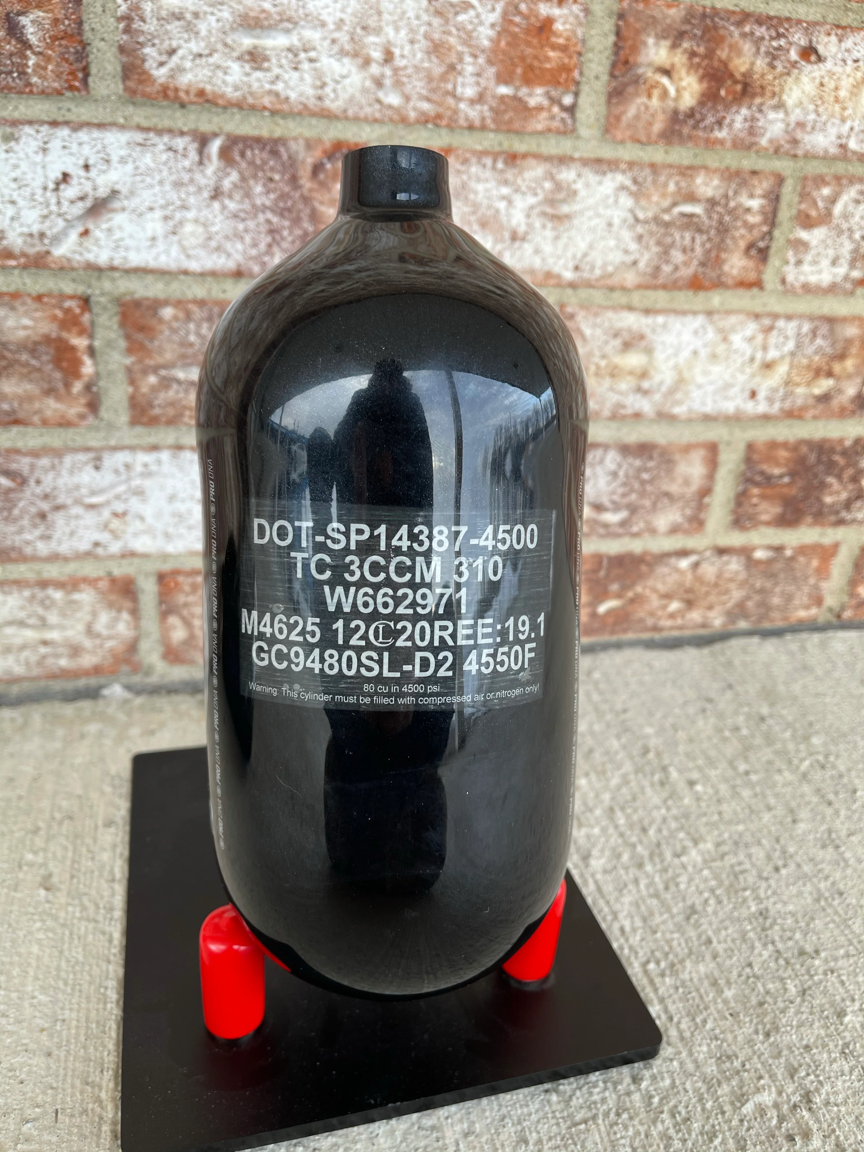 Used Infamous Hyperlight 80/4500 Paintball Tank- Diamond Black - Image 2