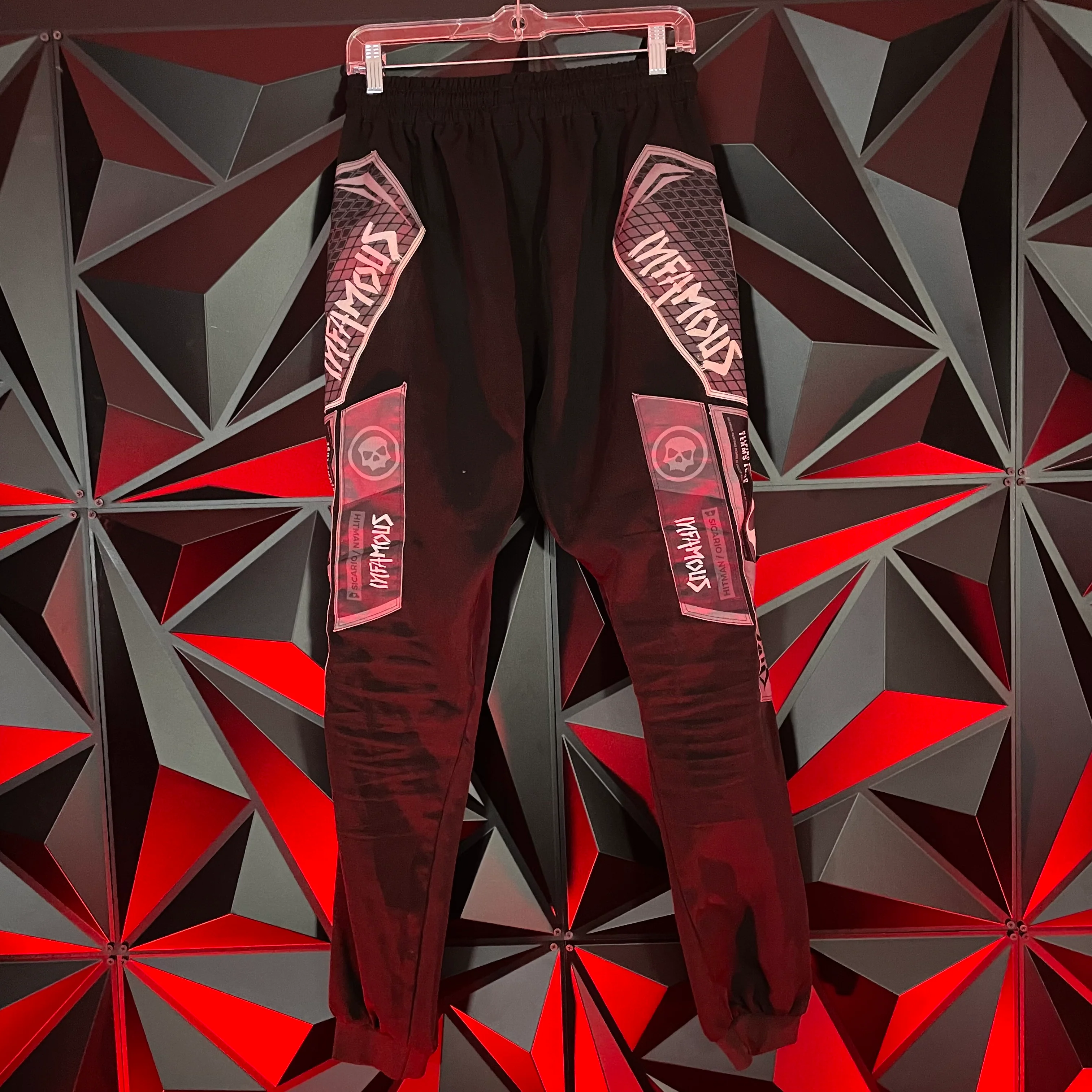 Used Infamous Pro DNA Sicario Jogger Paintball Pants - Large - Black/Grey/White - Image 2