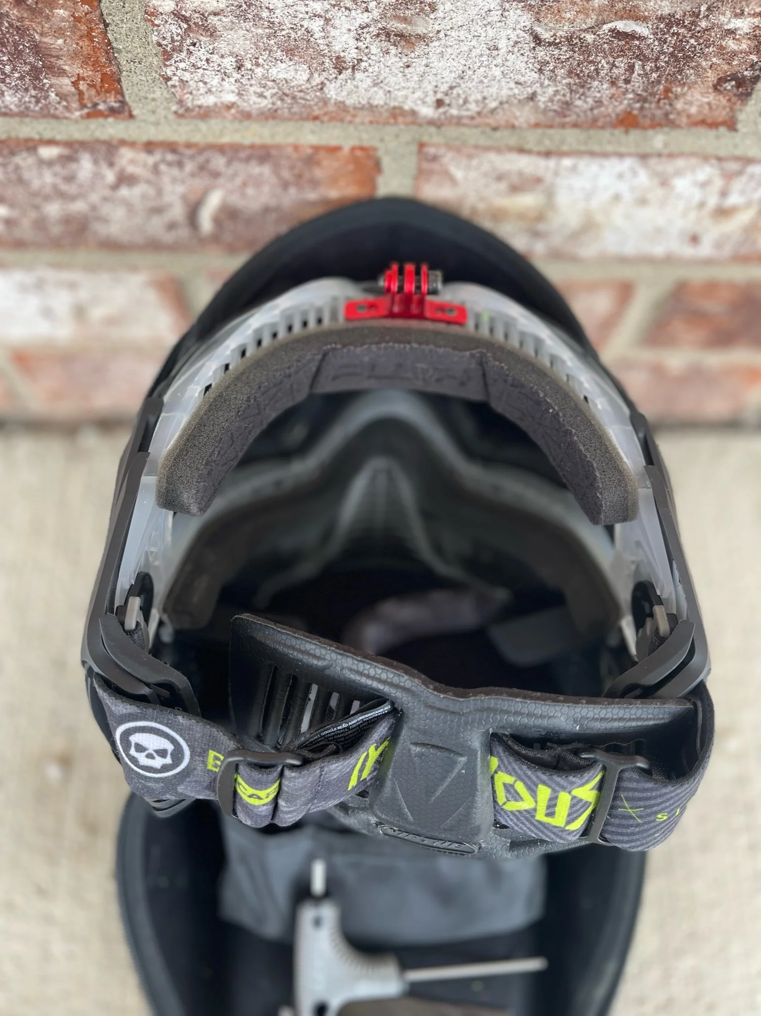 Used Infamous Push Ghost Skull LE Paintball Mask w/ Go Pro Camera Mask Mount - Image 2
