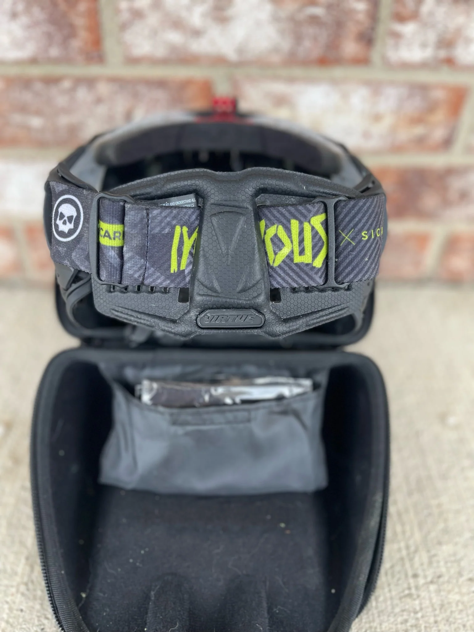 Used Infamous Push Ghost Skull LE Paintball Mask w/ Go Pro Camera Mask Mount - Image 4