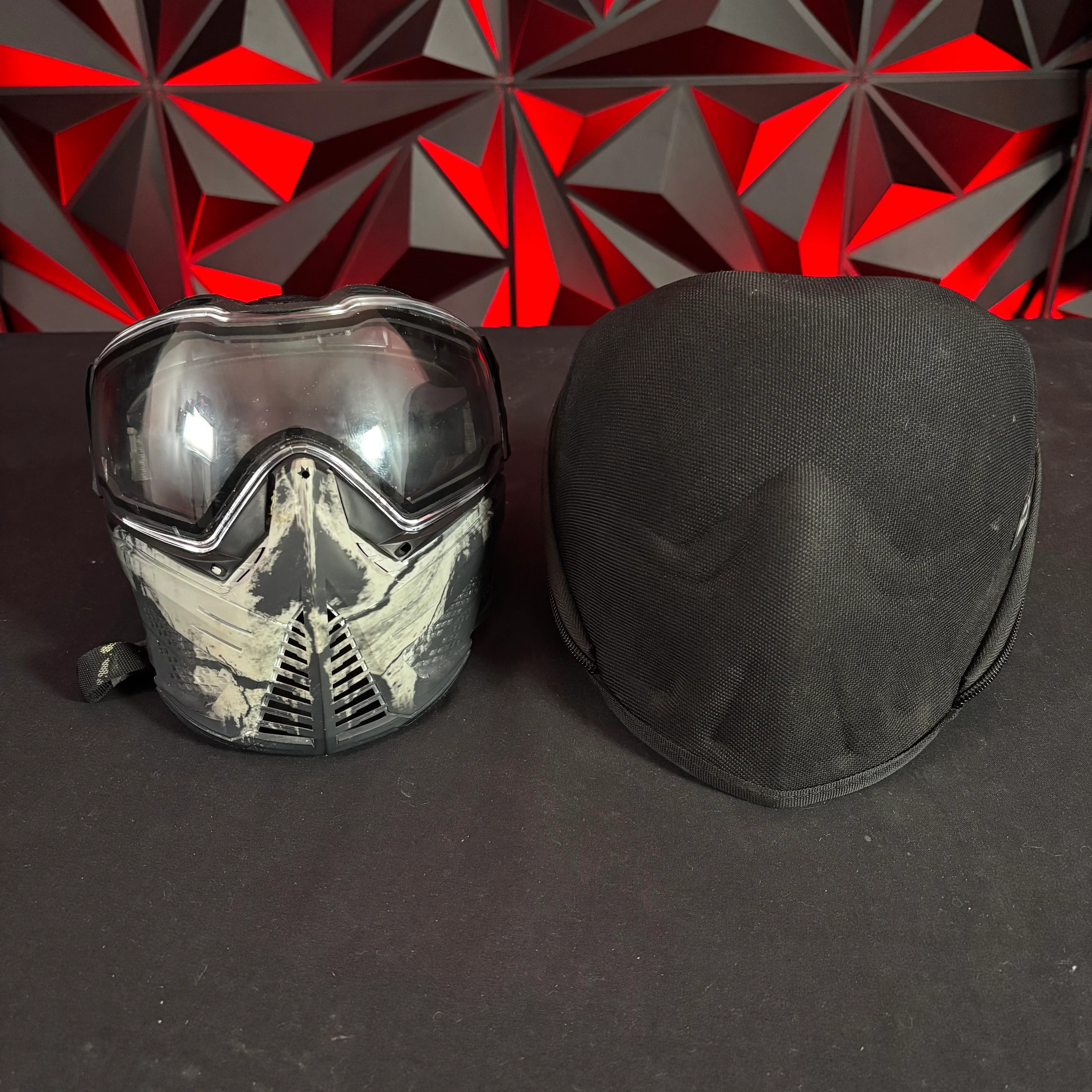 Used Infamous Push Paintball Goggle - White Skull