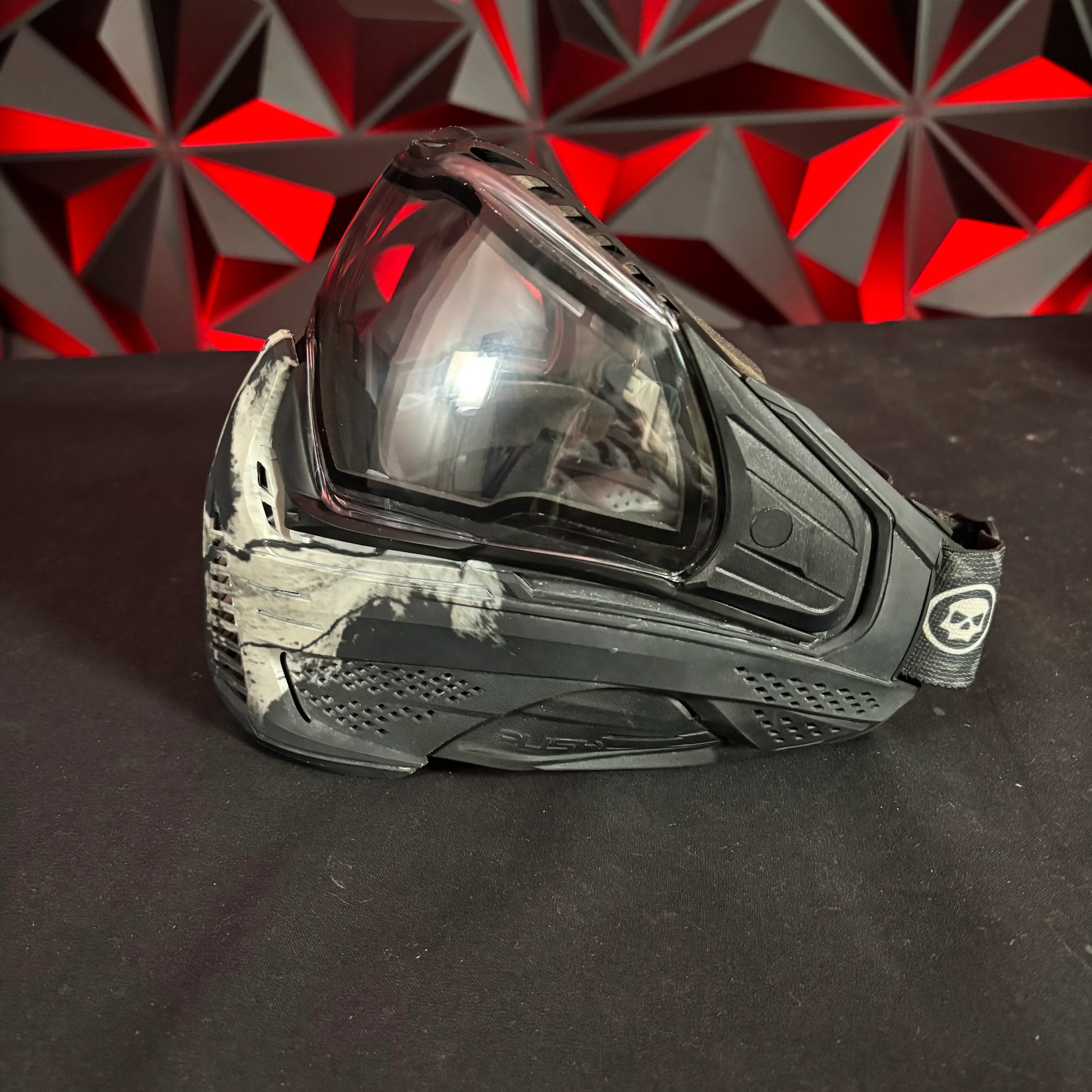 Used Infamous Push Paintball Goggle - White Skull - Image 5
