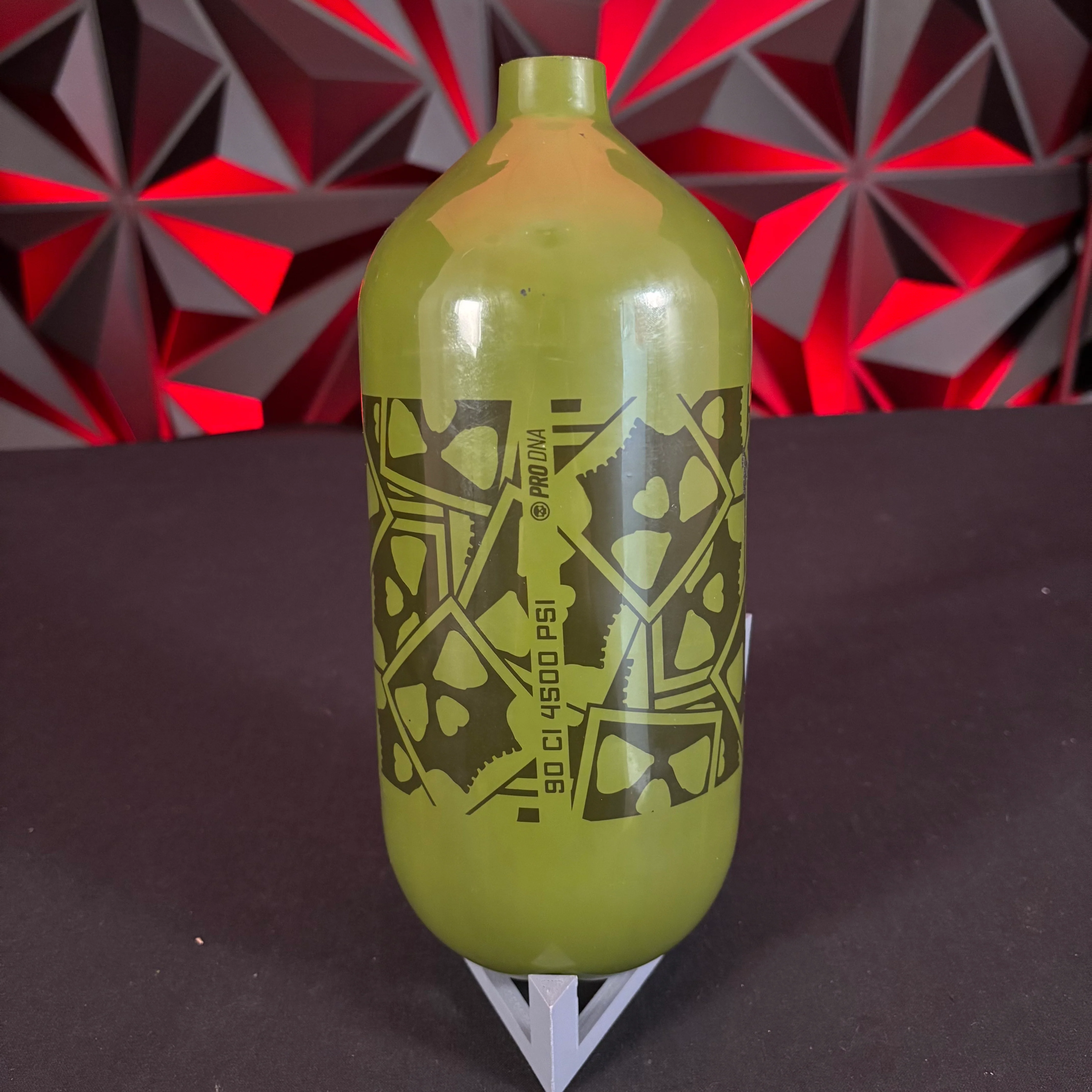 Used Infamous Skeleton Air 90/4500 Paintball Tank- Olive/Black *Bottle Only*