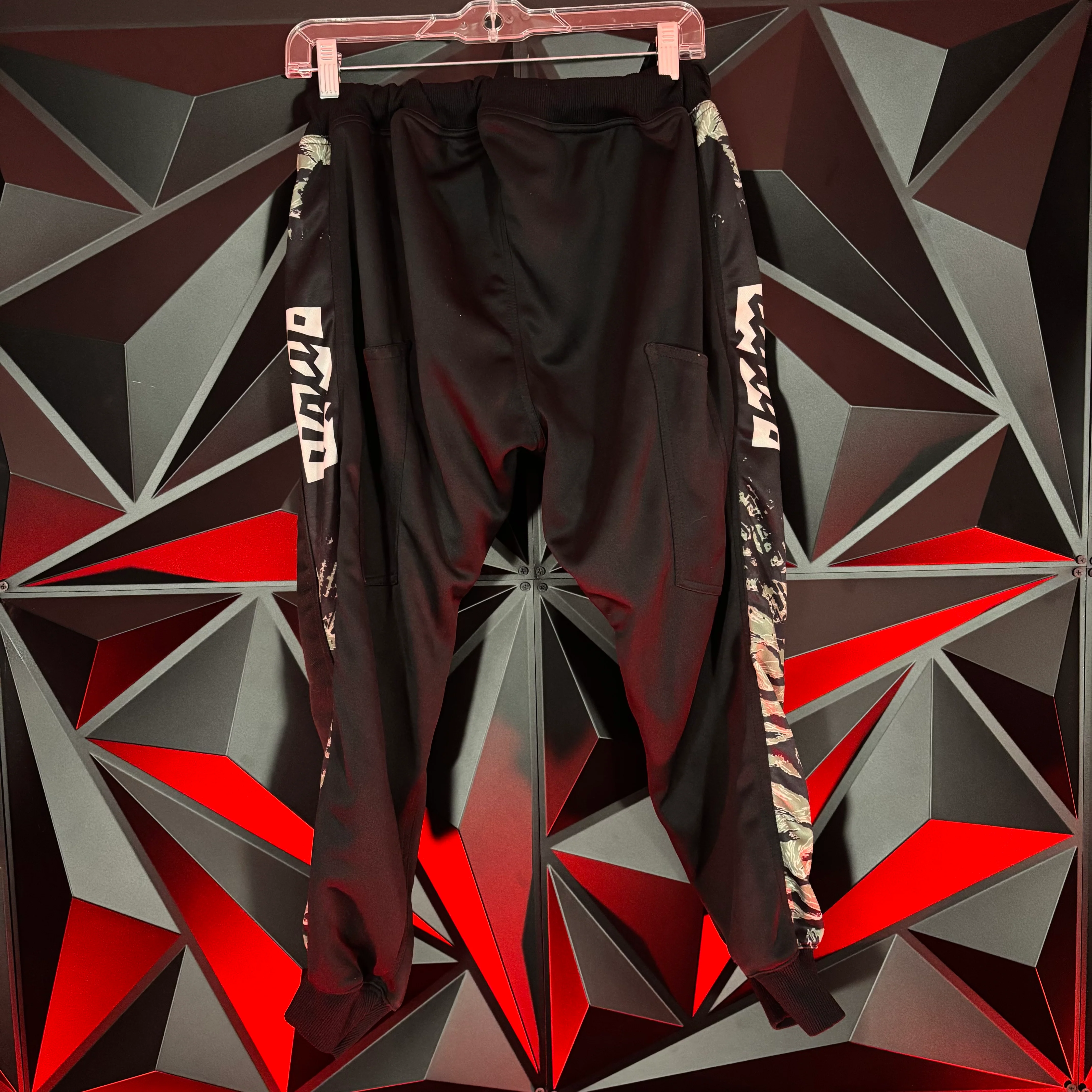 Used Jogger Paintball Pants - Small - Black w/ Tiger Camo Stripe