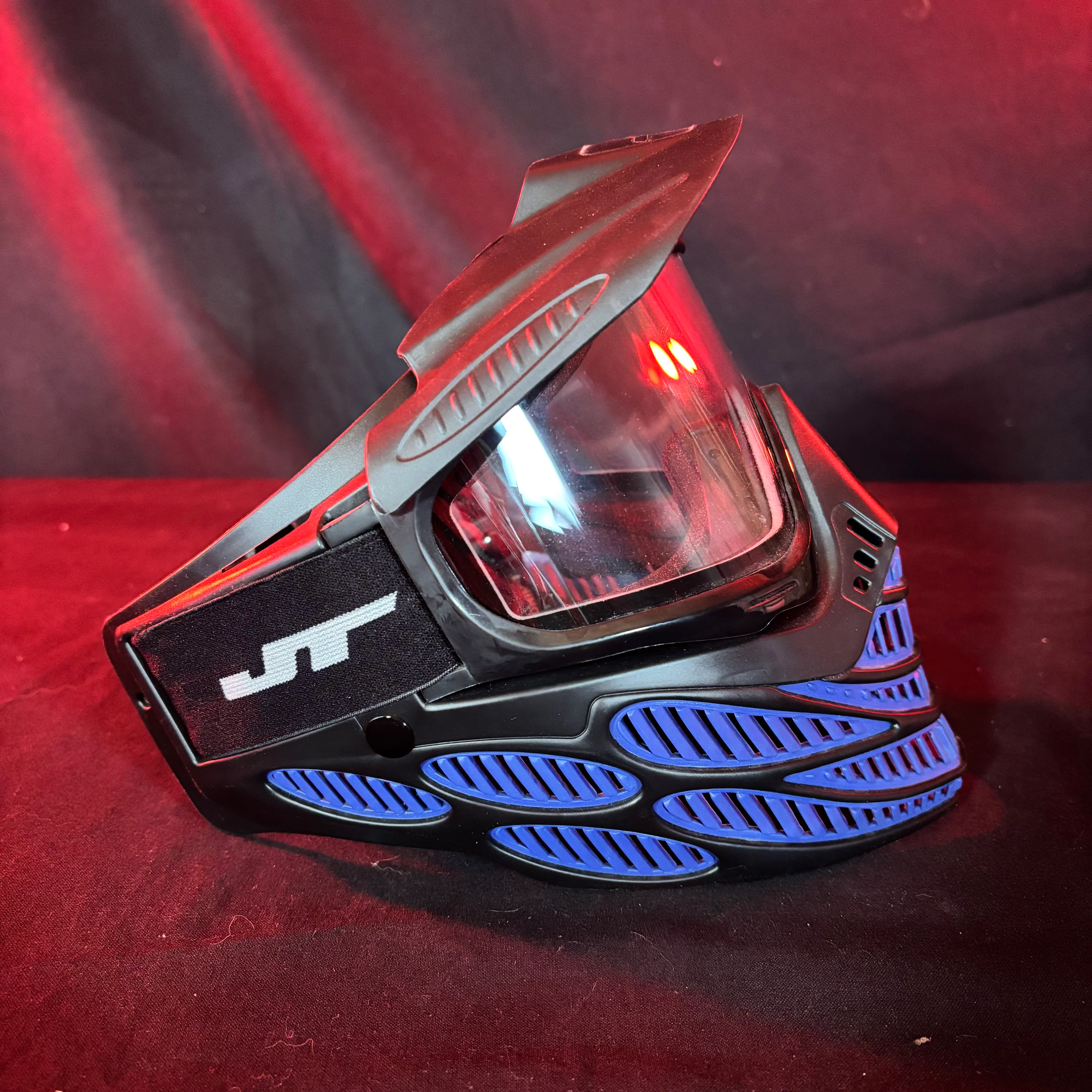 Used JT Flex 8 Paintball Mask - Black/Blue w/ Black frames - Image 2