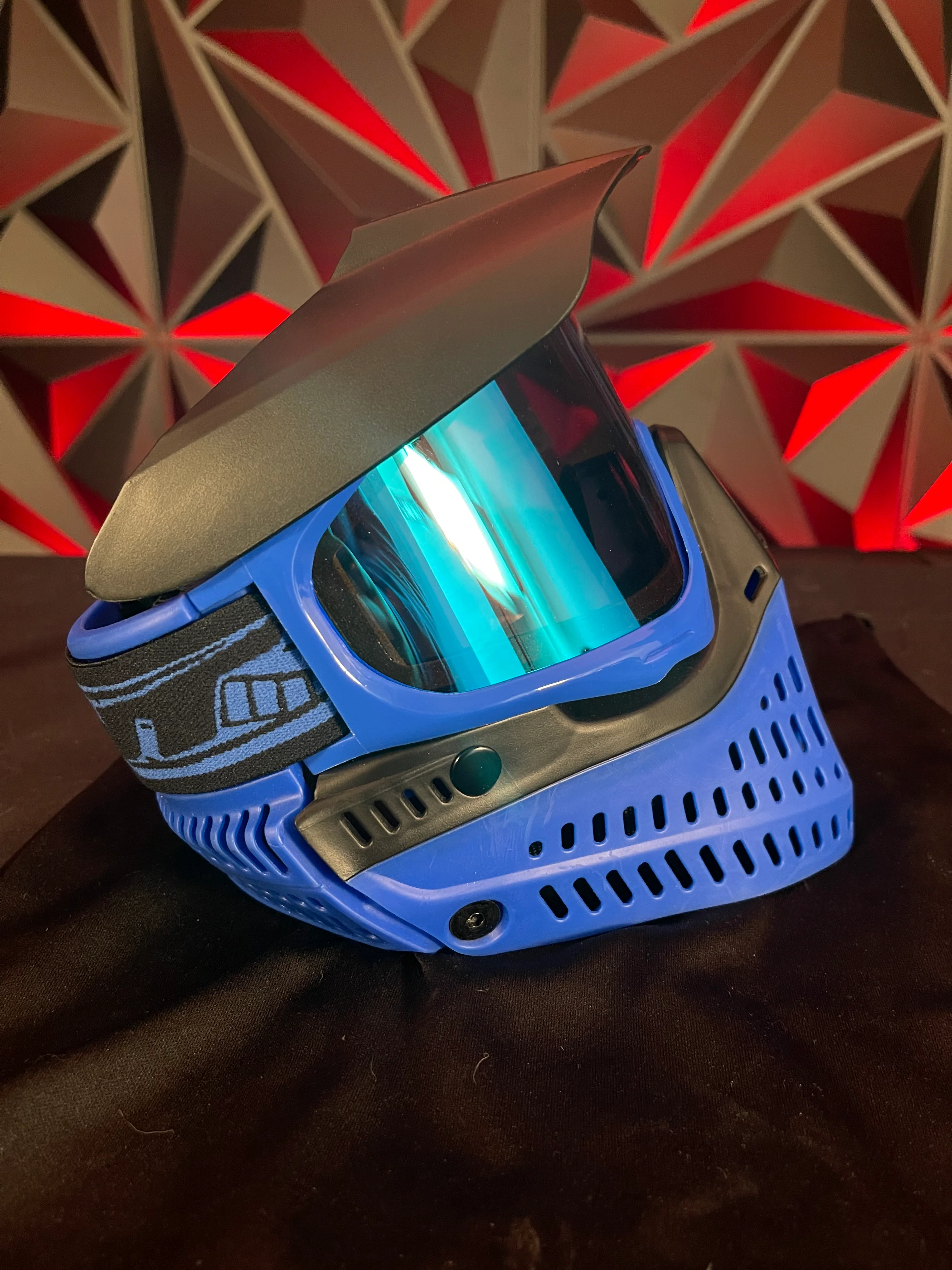 Used JT Proflex Mask - Black/Blue w/ Visor and Soft Goggle Bag - Image 3