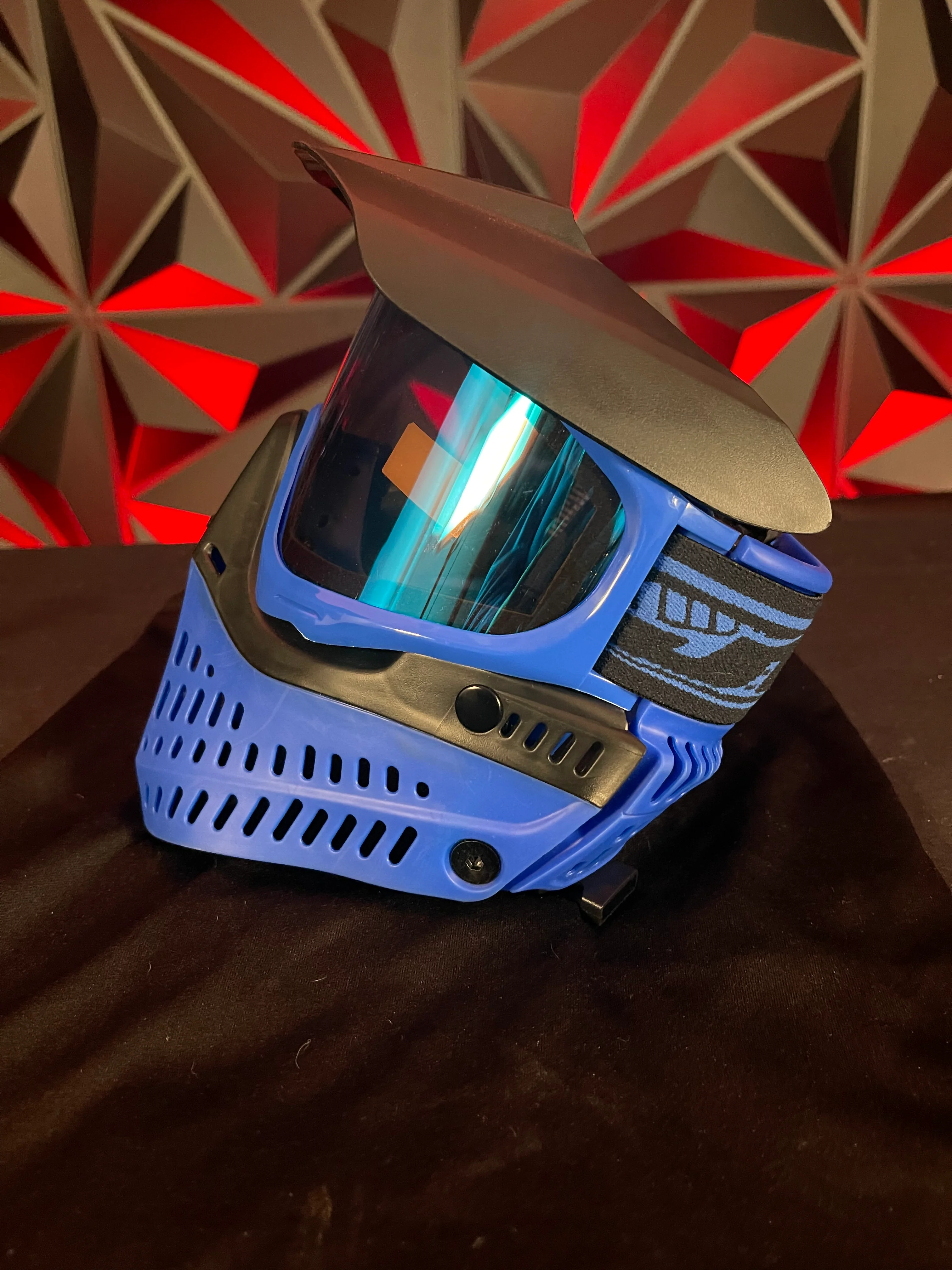 Used JT Proflex Mask - Black/Blue w/ Visor and Soft Goggle Bag - Image 4