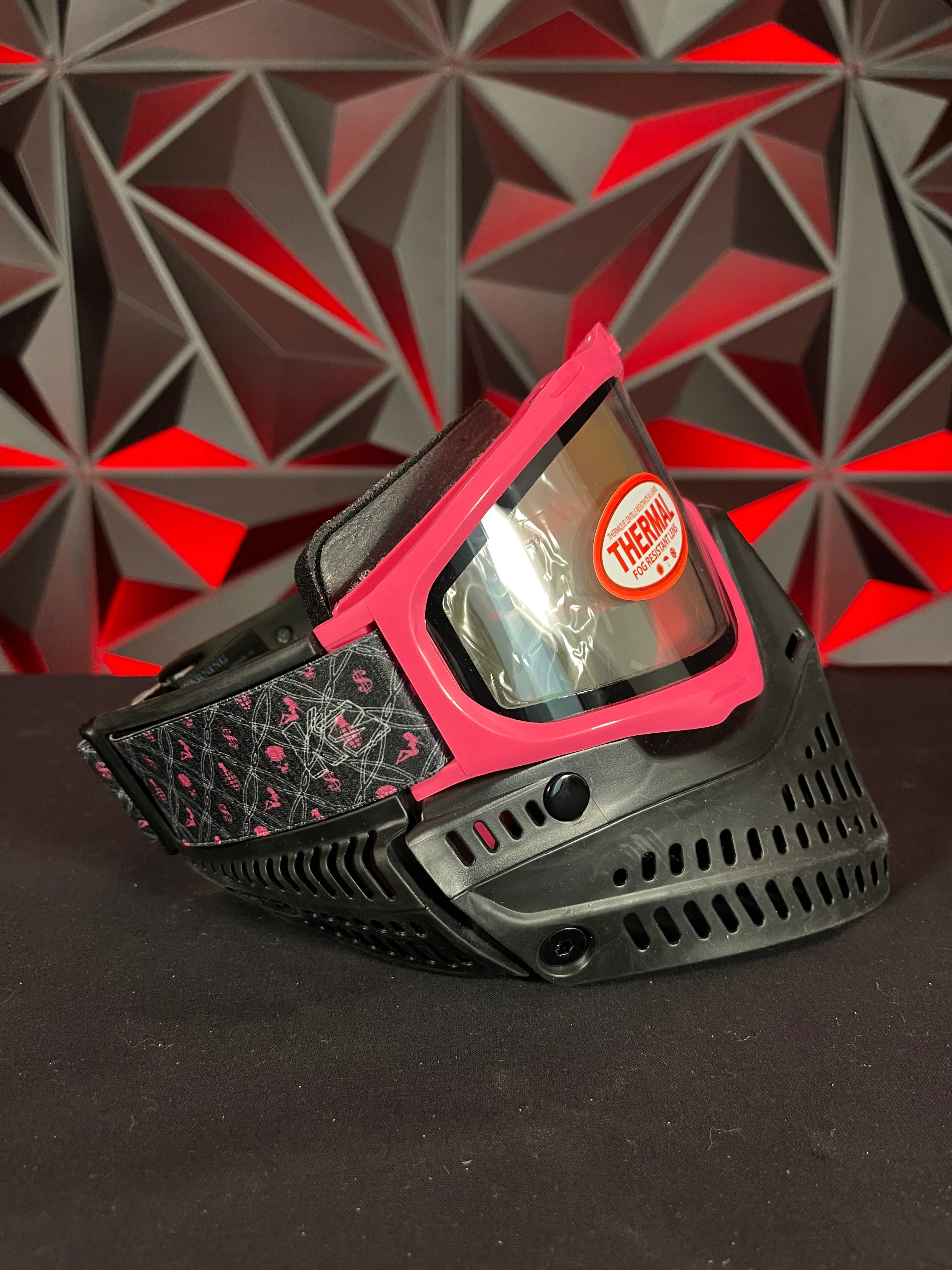 Used JT Proflex Mask - Custom Build - Black/Pink w/ 2 Lenses, Visor, Original Box & Soft Goggle Bag - Image 3