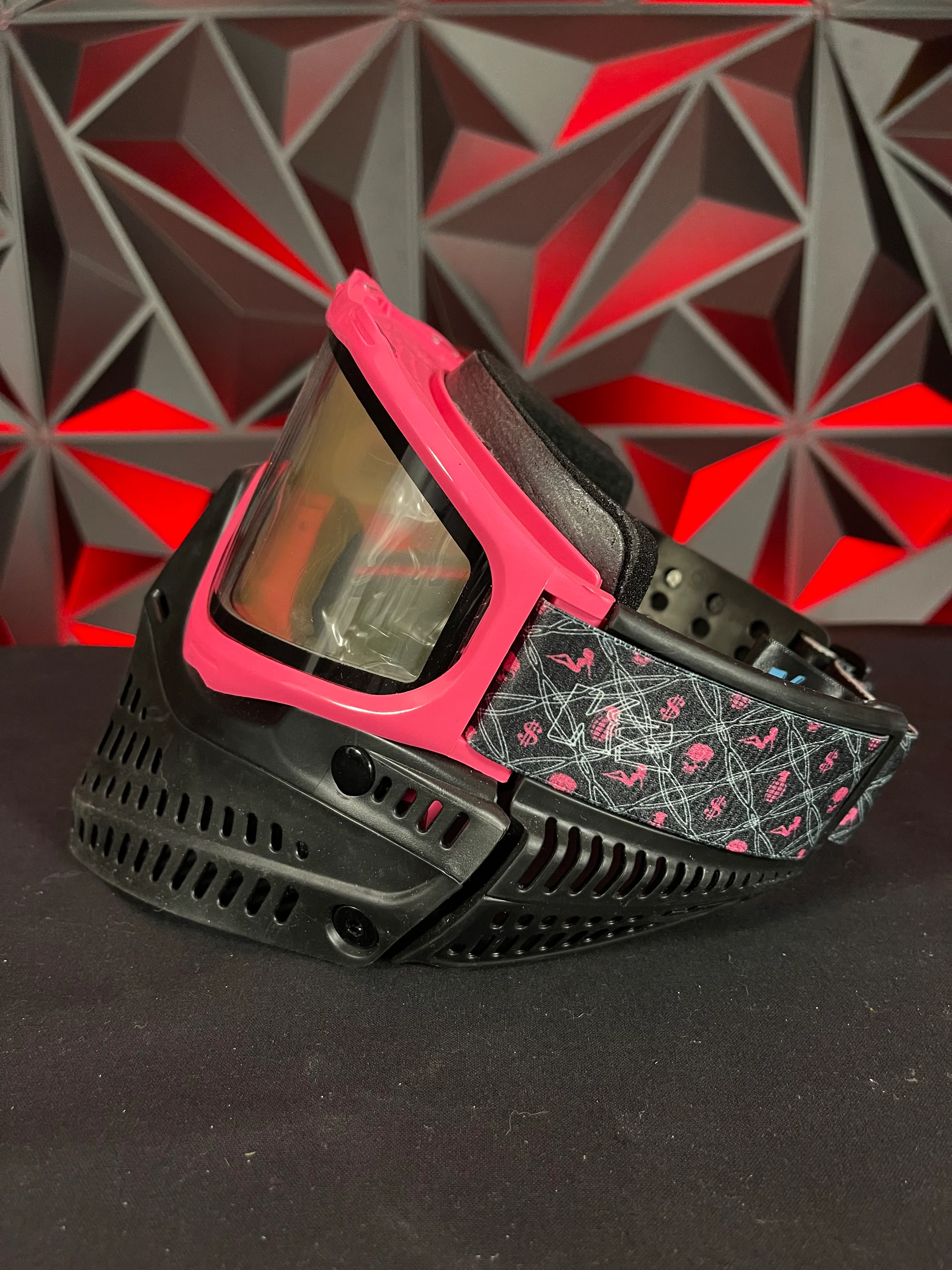 Used JT Proflex Mask - Custom Build - Black/Pink w/ 2 Lenses, Visor, Original Box & Soft Goggle Bag - Image 4