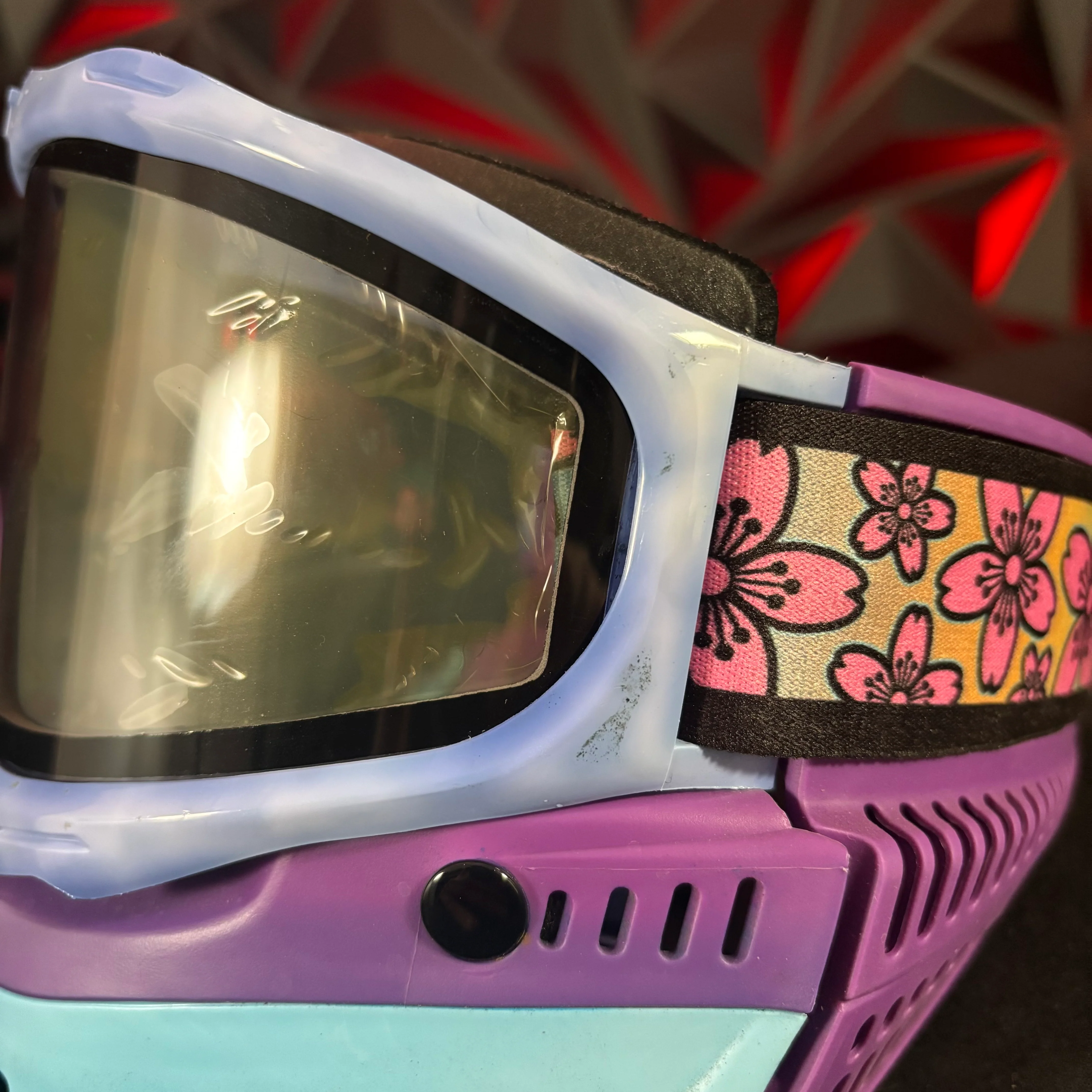 Used JT Proflex Paintball Mask - Custom #11 Purple tie dye Frame /w Light blue to purple Bottoms and Purple ears *Custom* - Image 7