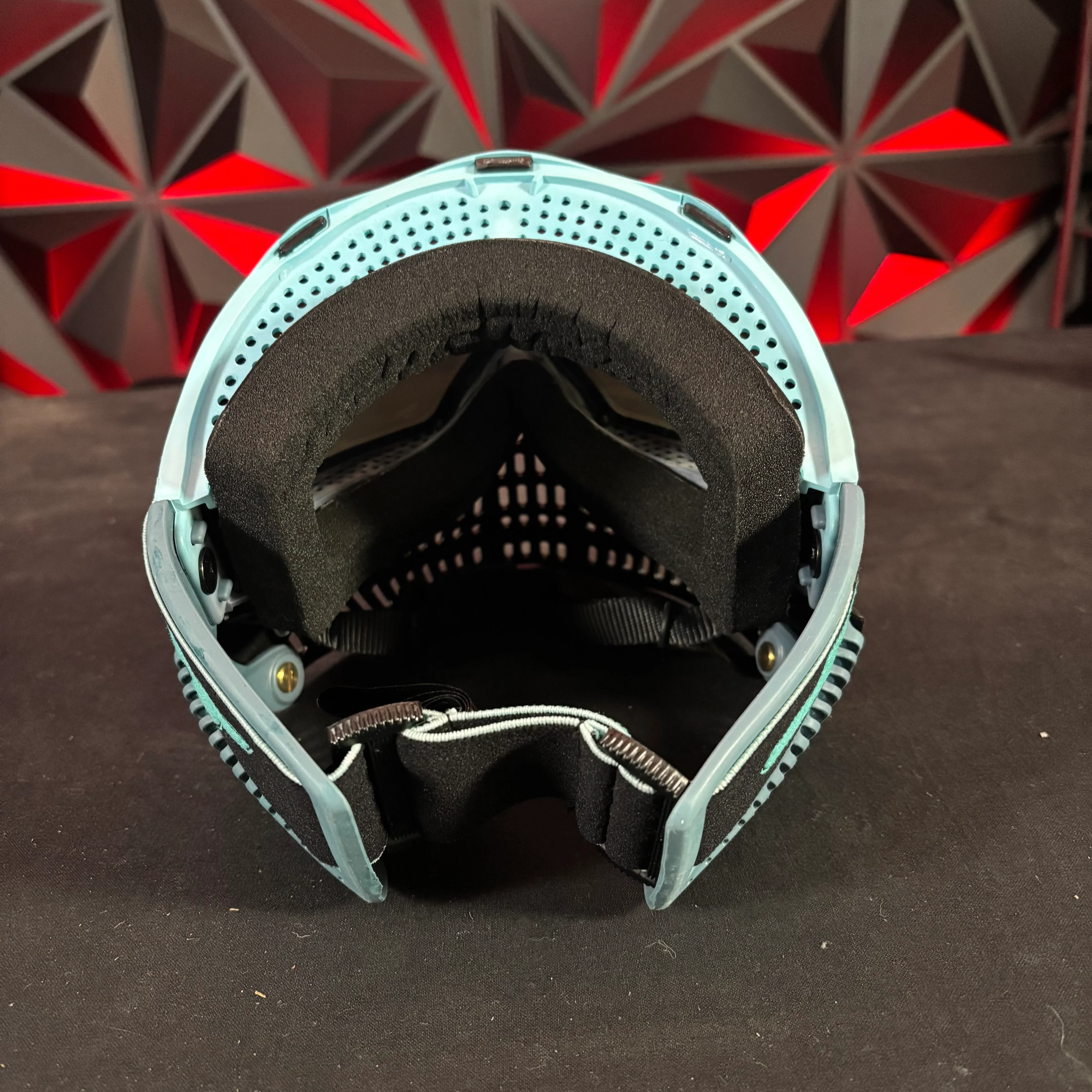 Used JT Proflex Paintball Mask - Custom #10 Baby Blue to Grey tie dye Frame /w Black Bottoms and Blue ears *Custom* - Image 5