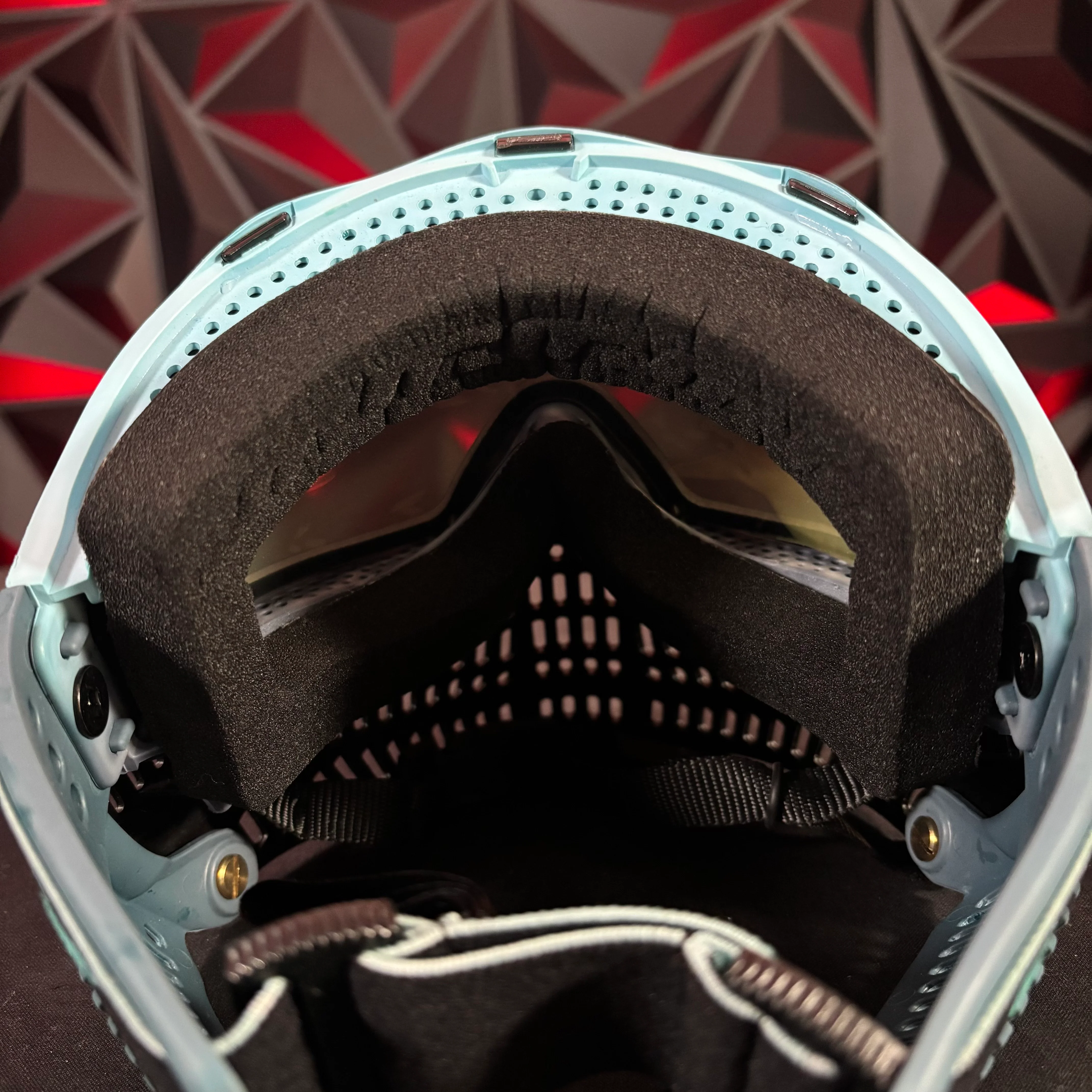 Used JT Proflex Paintball Mask - Custom #10 Baby Blue to Grey tie dye Frame /w Black Bottoms and Blue ears *Custom* - Image 6