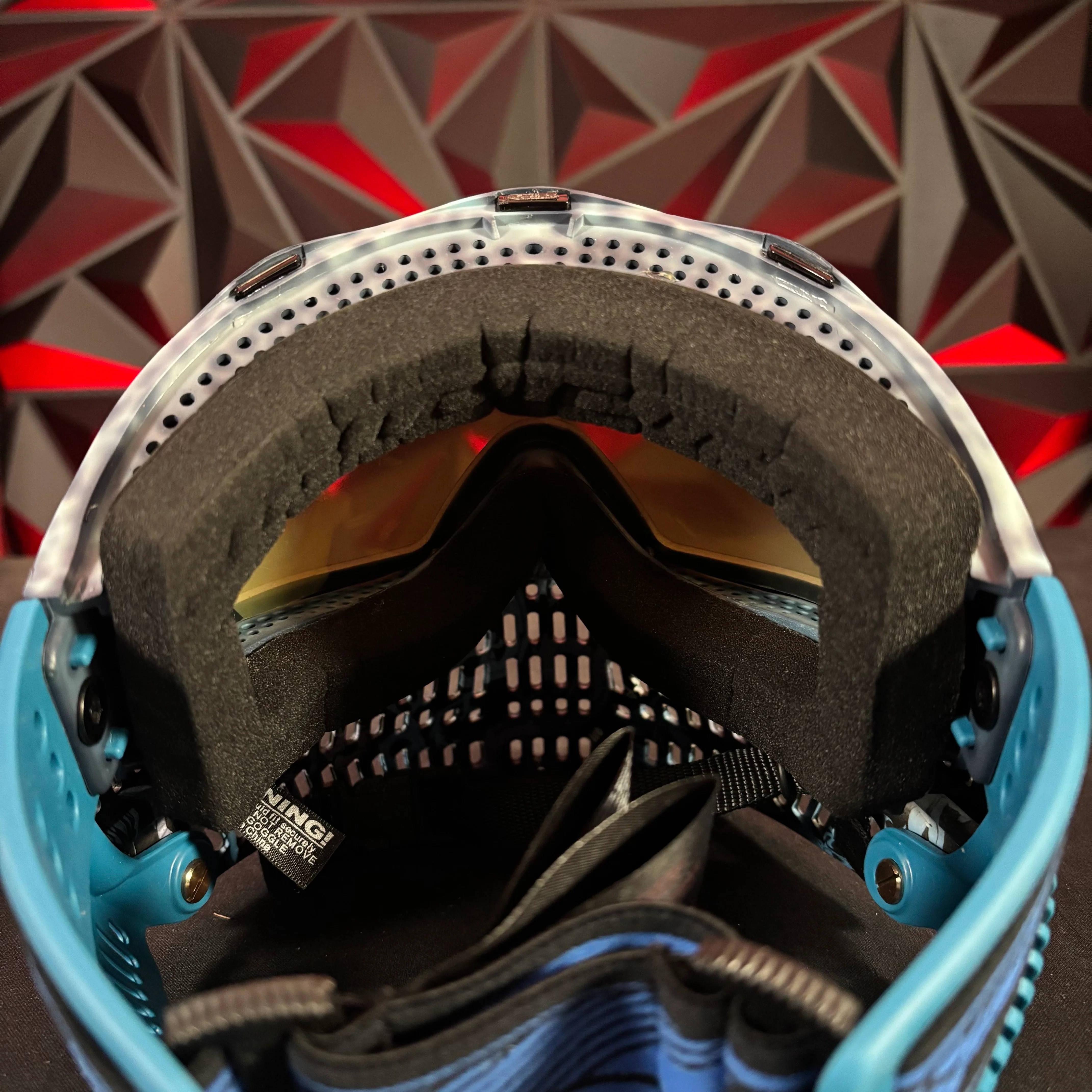 Used JT Proflex Paintball Mask - Custom #9 Dark blue to Light blue tie dye Frame /w Dynasty Bottoms and Blue ears *Custom* - Image 5